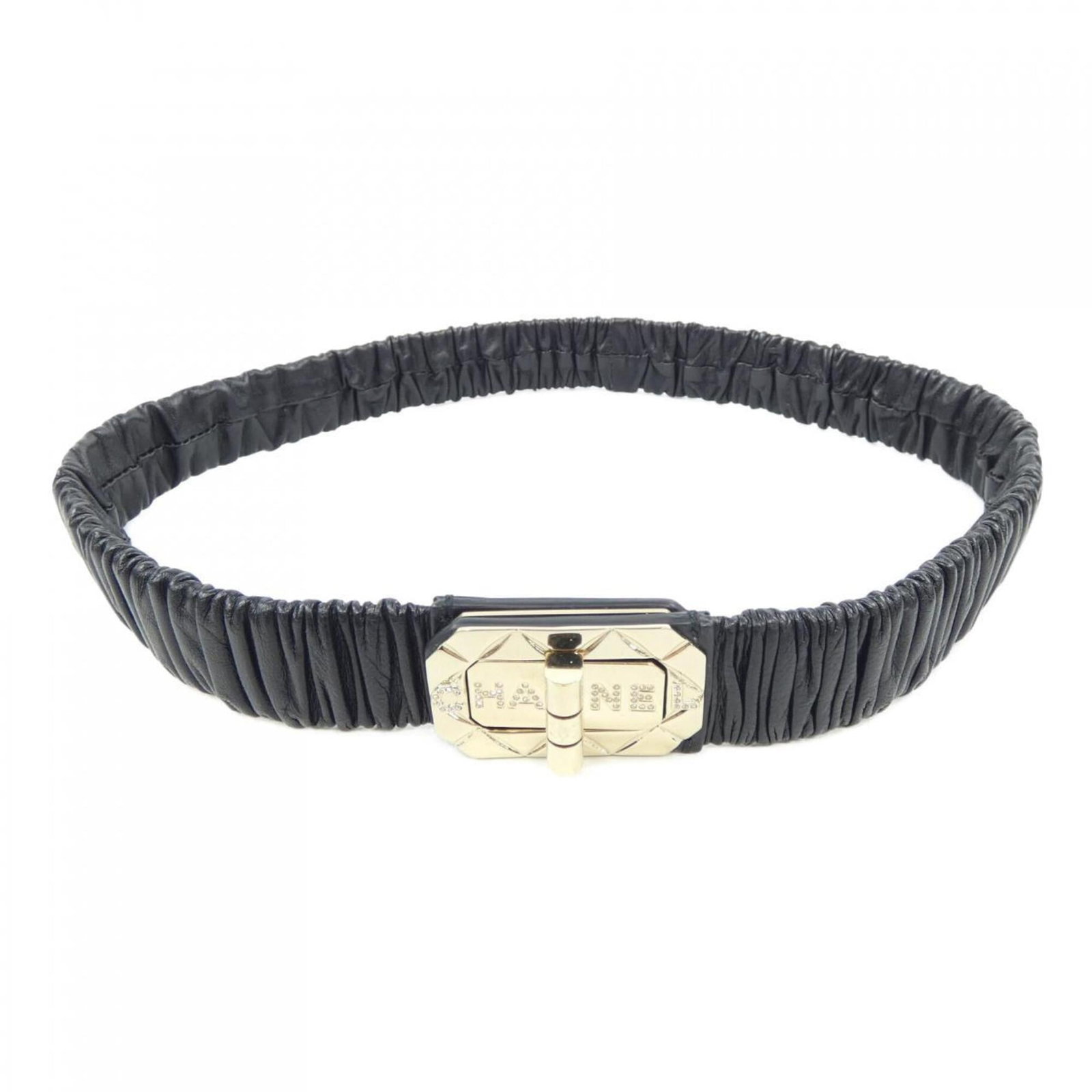 Standard Belt By Chanel: Standard Belt By Chanel Black Standard Belt by Chanel, measuring 65cm in length. This used belt features a few traces of usage and some scratches/dirt, but remains in very good condition. The classic 