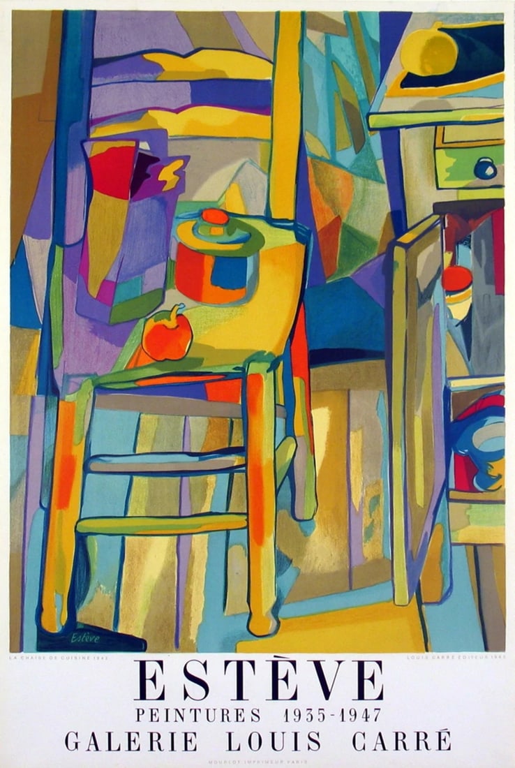 MAURICE ESTEVE Peintures 1947 30.75" x 20.75" Lithograph 1965 Modernism (1 of 1)