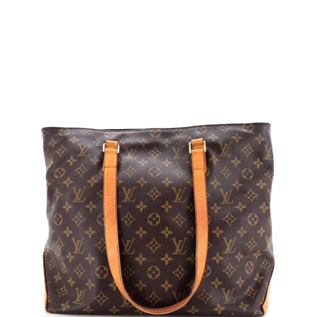 Cabas Monogram Mezzo Vuitton Louis: Cabas Monogram Mezzo Vuitton Louis Cabas Monogram Mezzo Vuitton Louis in Brown Leather. This stylish tote features the iconic Louis Vuitton monogram canvas exterior, paired with brown leather accents