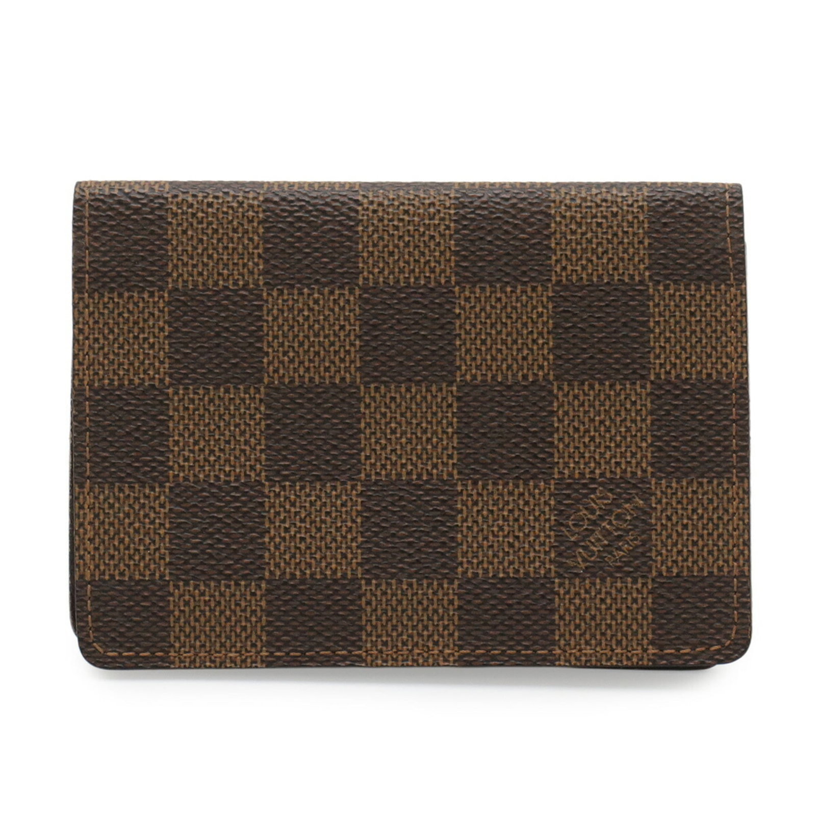 Business card case in pvc from Louis Vuitton: Business card case in pvc from Louis Vuitton Brown Louis Vuitton PVC business card case with traces of usage and minor scratches. Made from high-quality pvc, this case features the iconic Louis