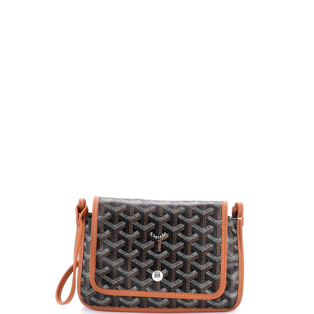 Canvas coated clutch wallet from Goyard Plumet: Canvas coated clutch wallet from Goyard Plumet The Goyard Plumet canvas coated clutch wallet boasts a timeless design with its classic cross body style and neutral interior. With minor scuffs,