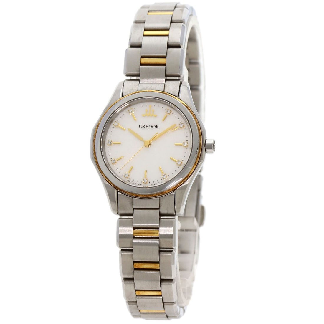 Seiko Credor Signo Gsas058 Watches Gsas058 Stainless Steel/ Ssxk18Yg: Seiko Credor Signo Gsas058 Watches Gsas058 Stainless Steel/ Ssxk18Yg Stainless steel and gold accents come together in the Seiko Credor Signo Gsas058 watch, featuring an ivory dial and a gold bezel.