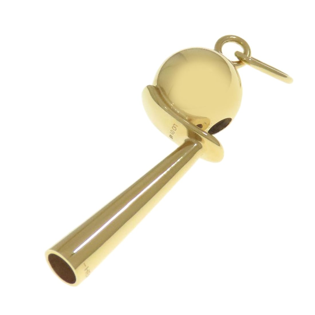 Hermes Shifure Pendant Top Gold Plated: Hermes Shifure Pendant Top Gold Plated Top-quality gold plating gives this Hermes Shifure Pendant Top its luxurious shine. The pendant's gold finish and sleek design make it a stylish addition to any 