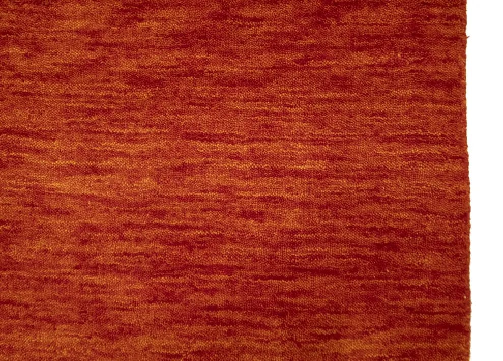 Hand Loomed Solid Design Orange Red 3x5 Gabbeh Wool Carpet - 10