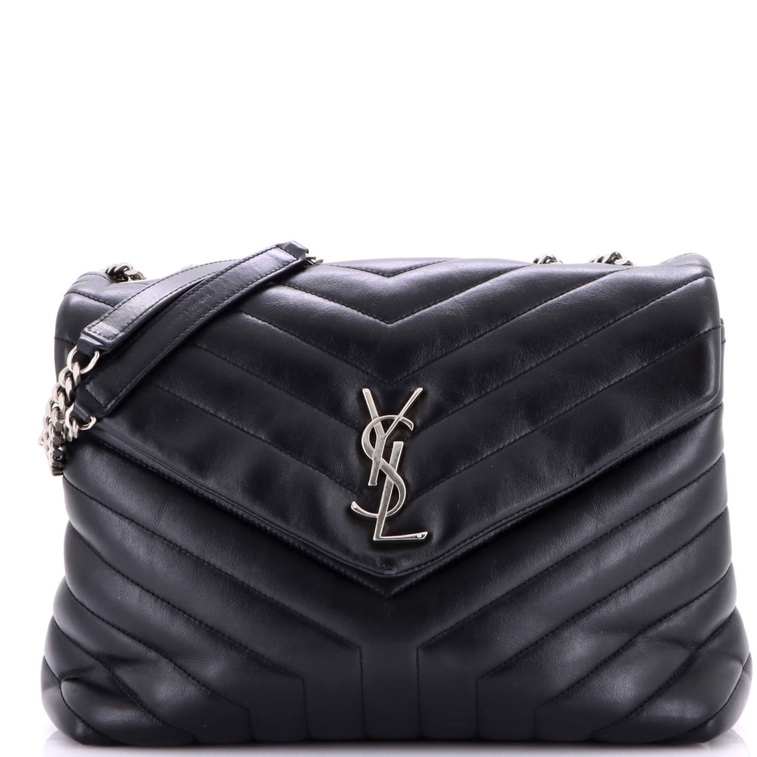 Loulou bag medium leather chevron matelasse shoulder Saint Laurent (1 of 7)