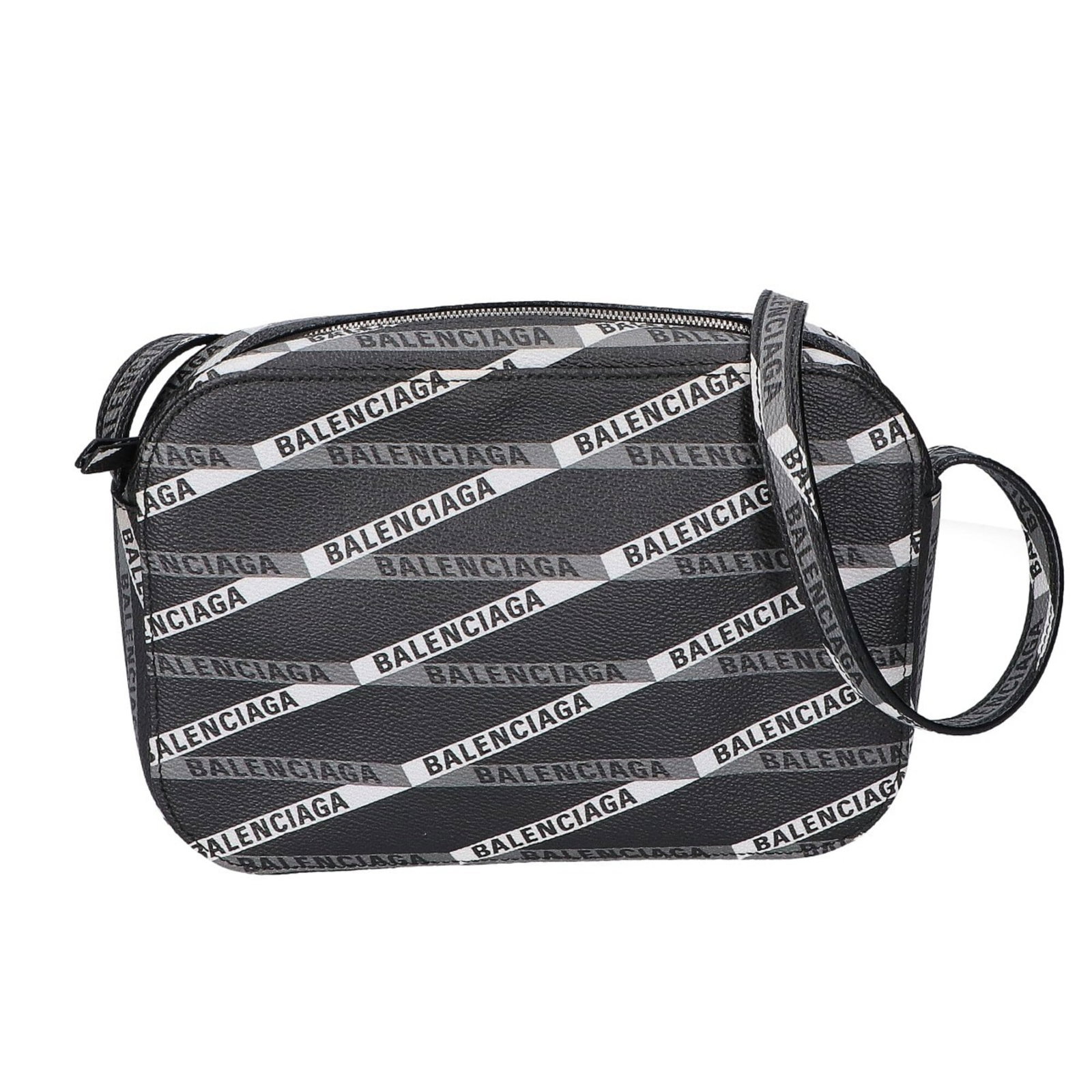 PVC Balenciaga Bag Shoulder: PVC Balenciaga Bag Shoulder Black PVC Balenciaga shoulder bag with a classic design, featuring a durable PVC material and a compact size of 16cm x 23cm x 5.5cm. The bag shows signs of usage,