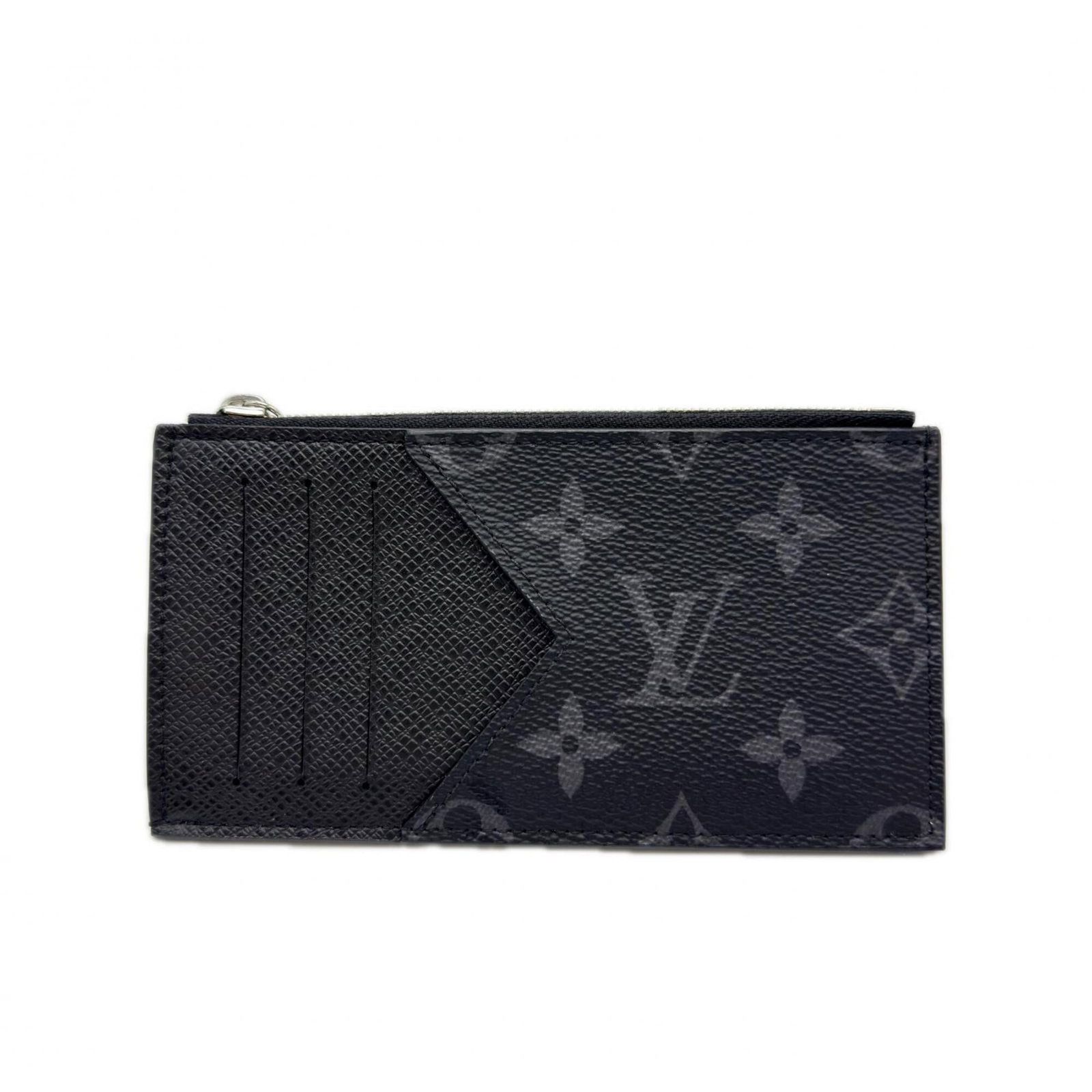 Louis Vuitton Coin Purse/ Coin Case Monogram Eclipse: Louis Vuitton Coin Purse/ Coin Case Monogram Eclipse Monogram Eclipse Coin Purse features Louis Vuitton's iconic design in black, gray, and monogram Eclipse colors. This stylish coin case has a