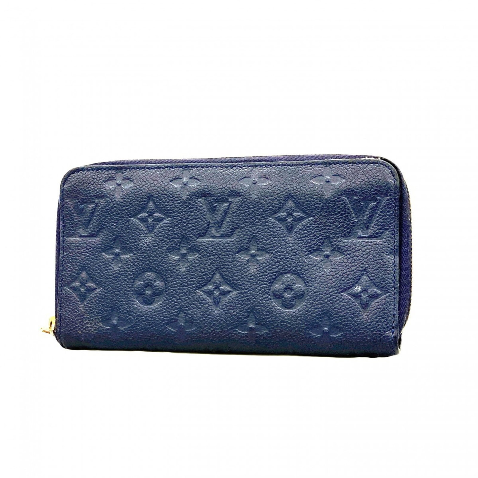 Louis Vuitton Bi Fold Wallet: Louis Vuitton Bi Fold Wallet Navy blue Louis Vuitton bi-fold wallet with classic design and signature monogram pattern, measuring 10.5cm x 19.5cm x 2cm. This long wallet features a durable