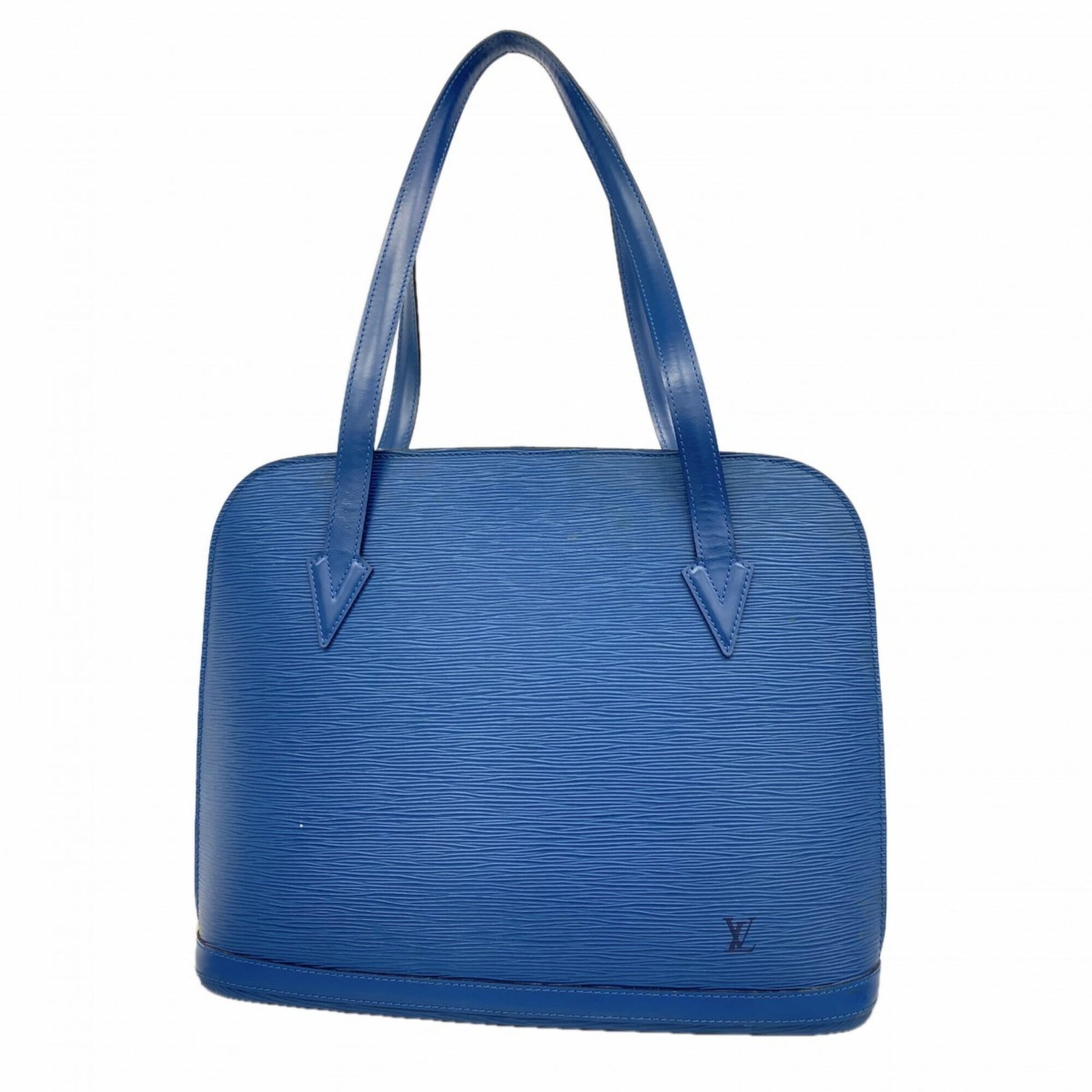 Shoulder Bag of Louis Vuitton: Shoulder Bag of Louis Vuitton Toledo Blue Louis Vuitton shoulder bag, measuring 31cm x 37cm x 15cm, features a classic design with traces of usage and minor scratches. The bag's condition shows signs 