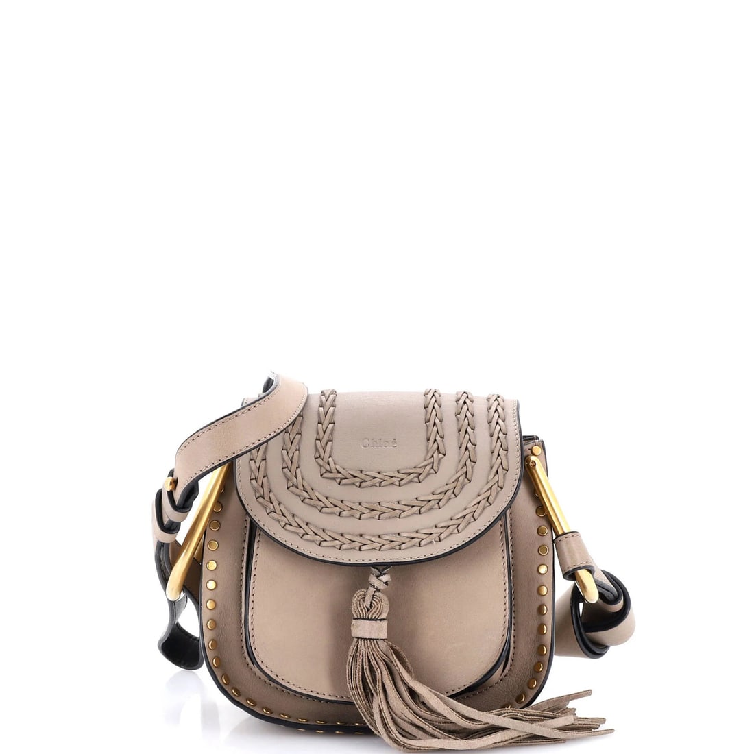 Chloe Hudson Mini Whipstitch Leather Handbag: Chloe Hudson Mini Whipstitch Leather Handbag Chloe Hudson Mini Whipstitch Leather Handbag features neutral exterior leather with scuffs, creases, and edge wear. The interior boasts suede in a neutral 