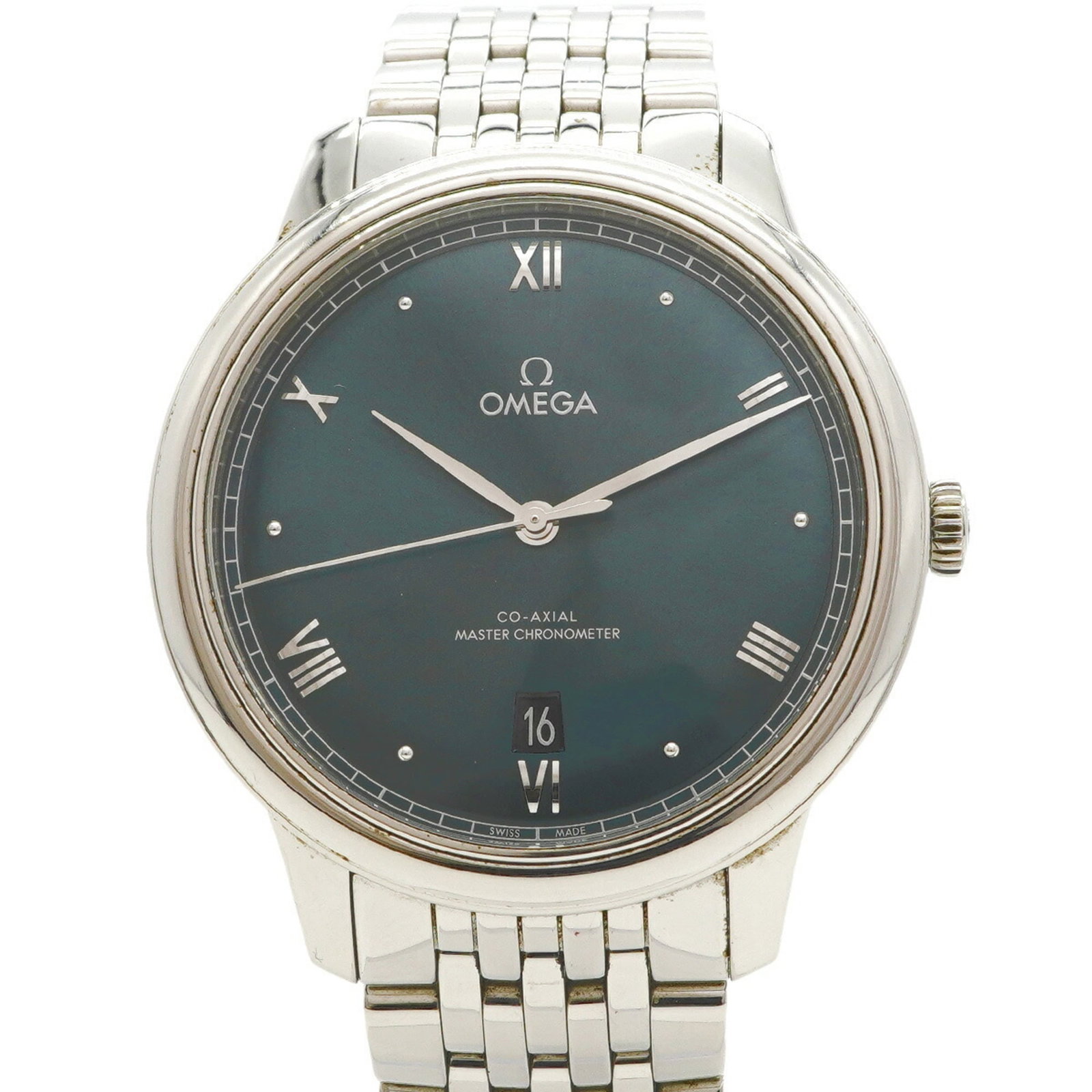 Wristwatch Omega: Wristwatch Omega Stainless steel band and blue dial make for a sleek, timeless design. This Omega wristwatch boasts a 40mm case diameter and comfortable 16cm strap size, perfect for everyday wear. Wit