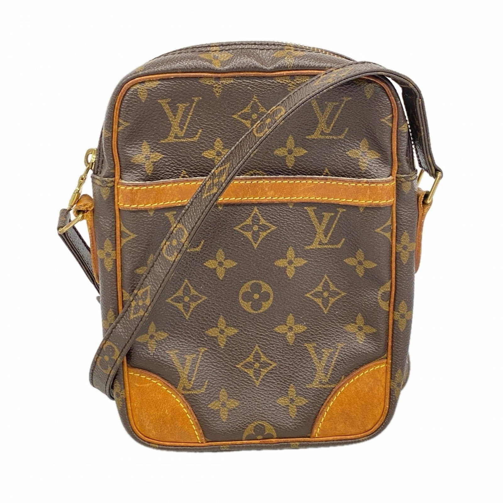 Shoulder Bag of Louis Vuitton: Shoulder Bag of Louis Vuitton Brown Louis Vuitton shoulder bag with classic design, featuring a 21cm x 15cm x 4.5cm size and worn condition with traces of usage and minor scratches/dirt. The bag