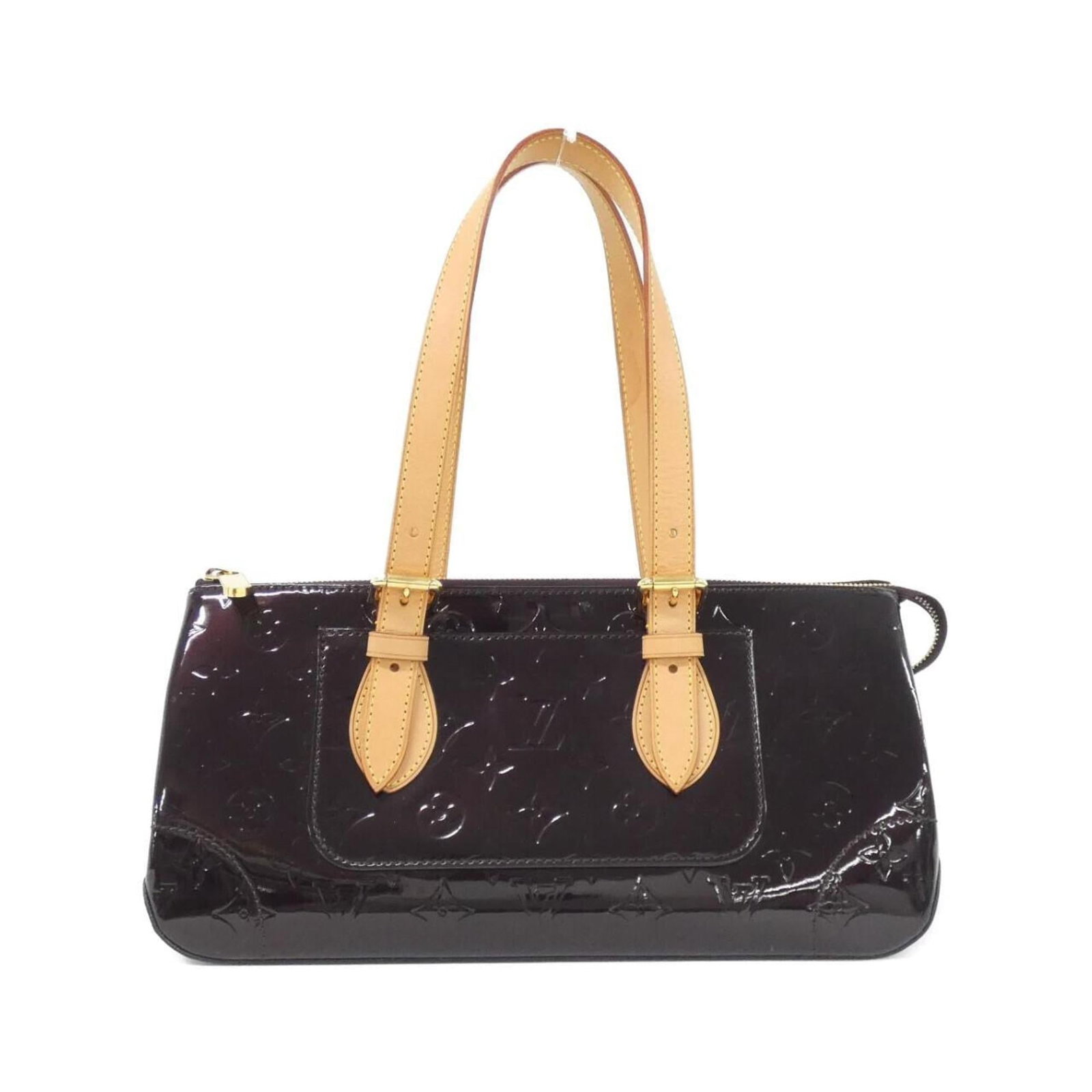 Handbag by Louis Vuitton: Handbag by Louis Vuitton Amarante Louis Vuitton handbag in gold hardware, featuring a classic design with subtle scratches and minor dirt marks. The bag measures 17cm x 32cm x 14cm and is in very