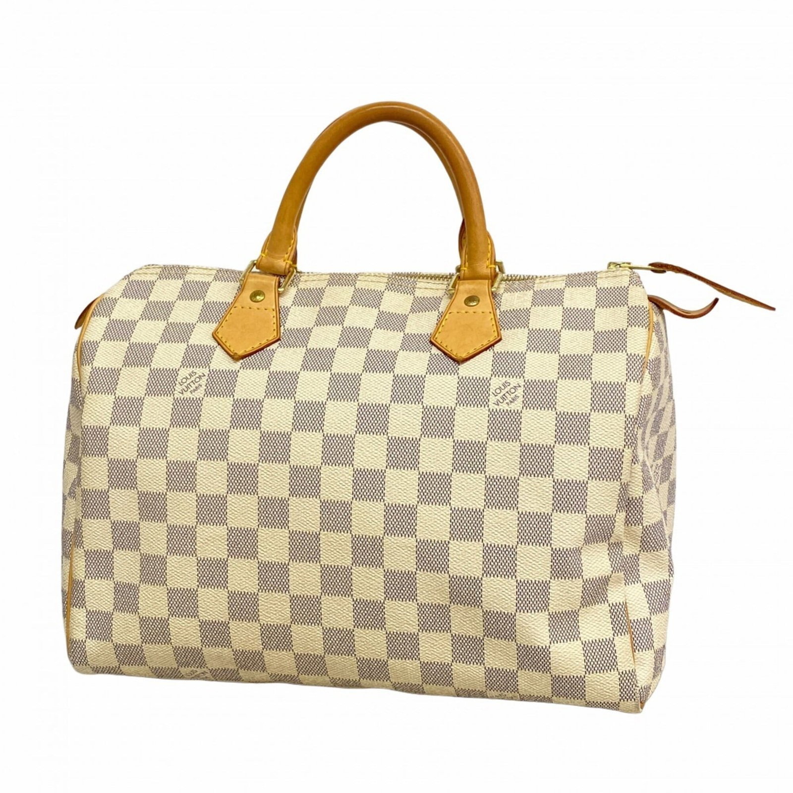 Handbag by Louis Vuitton: Handbag by Louis Vuitton White Louis Vuitton handbag with a classic design, measuring 21.5cm x 31cm x 17cm, offering a timeless and elegant accessory for women. The bag features traces of usage,