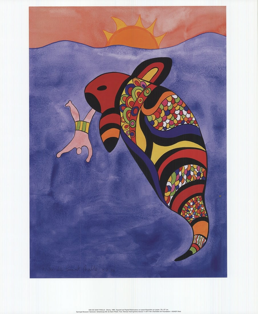 NIKI DE SAINT PHALLE Shamu the Orca Whale 23" x 19" Offset Lithograph 2011: NIKI DE SAINT PHALLE Shamu the Orca Whale 23" x 19" Offset Lithograph 2011 Item Specifics: Artist: Niki de Saint Phalle Brand: Saint Phalle Niki de Exact Year: 2011 Height: 23 Item Height: 23 Subject: