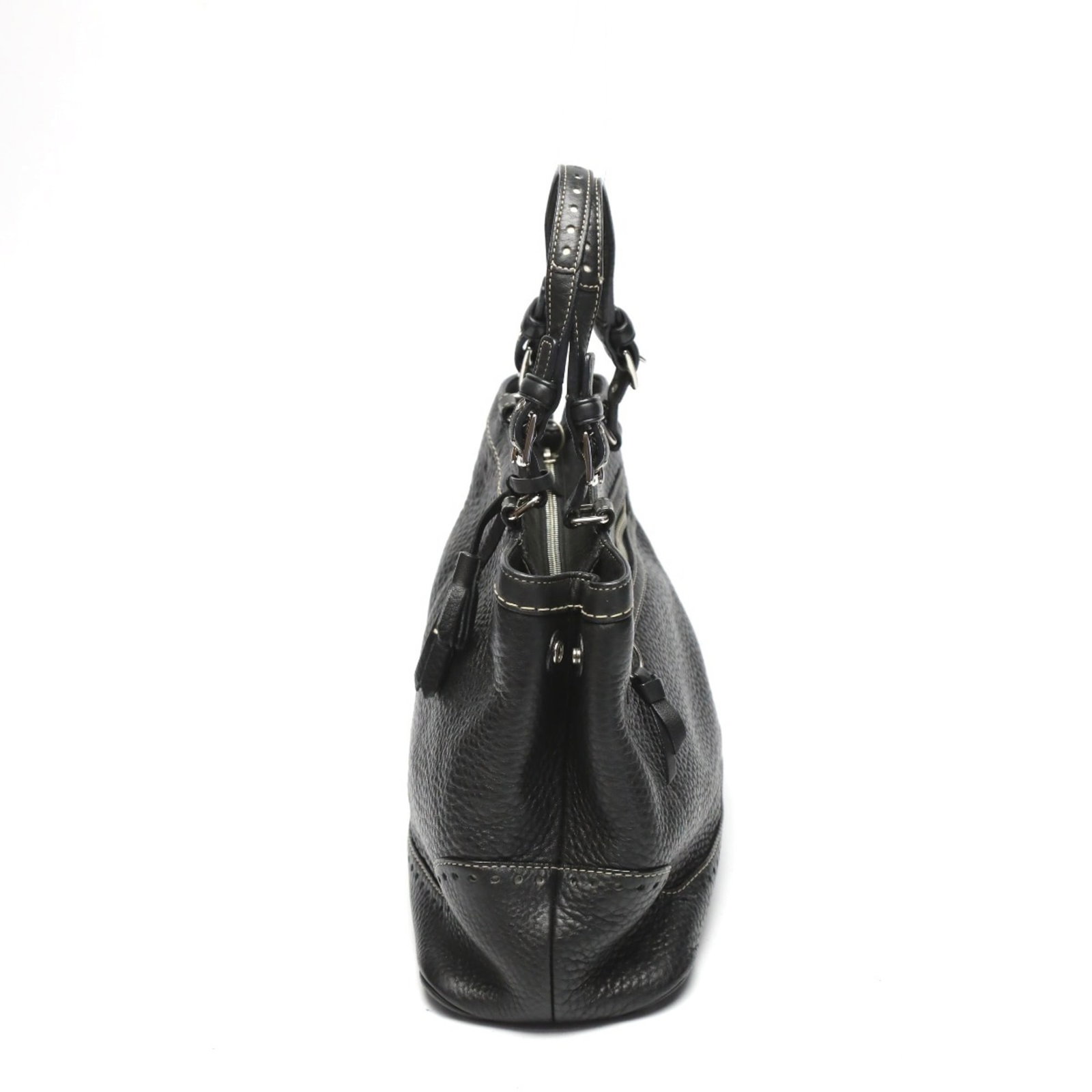Handbag Leather Coach - 4