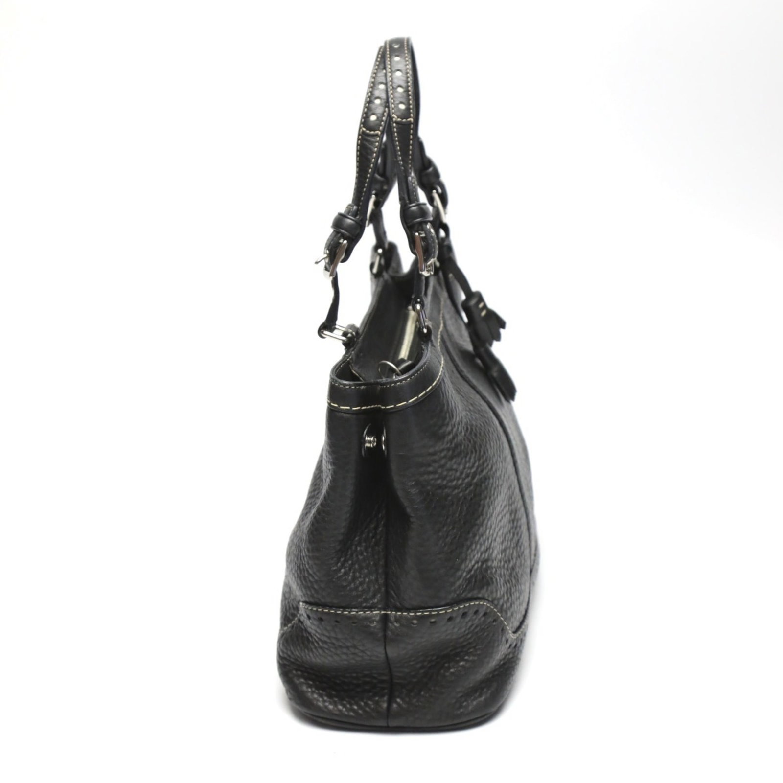 Handbag Leather Coach - 5