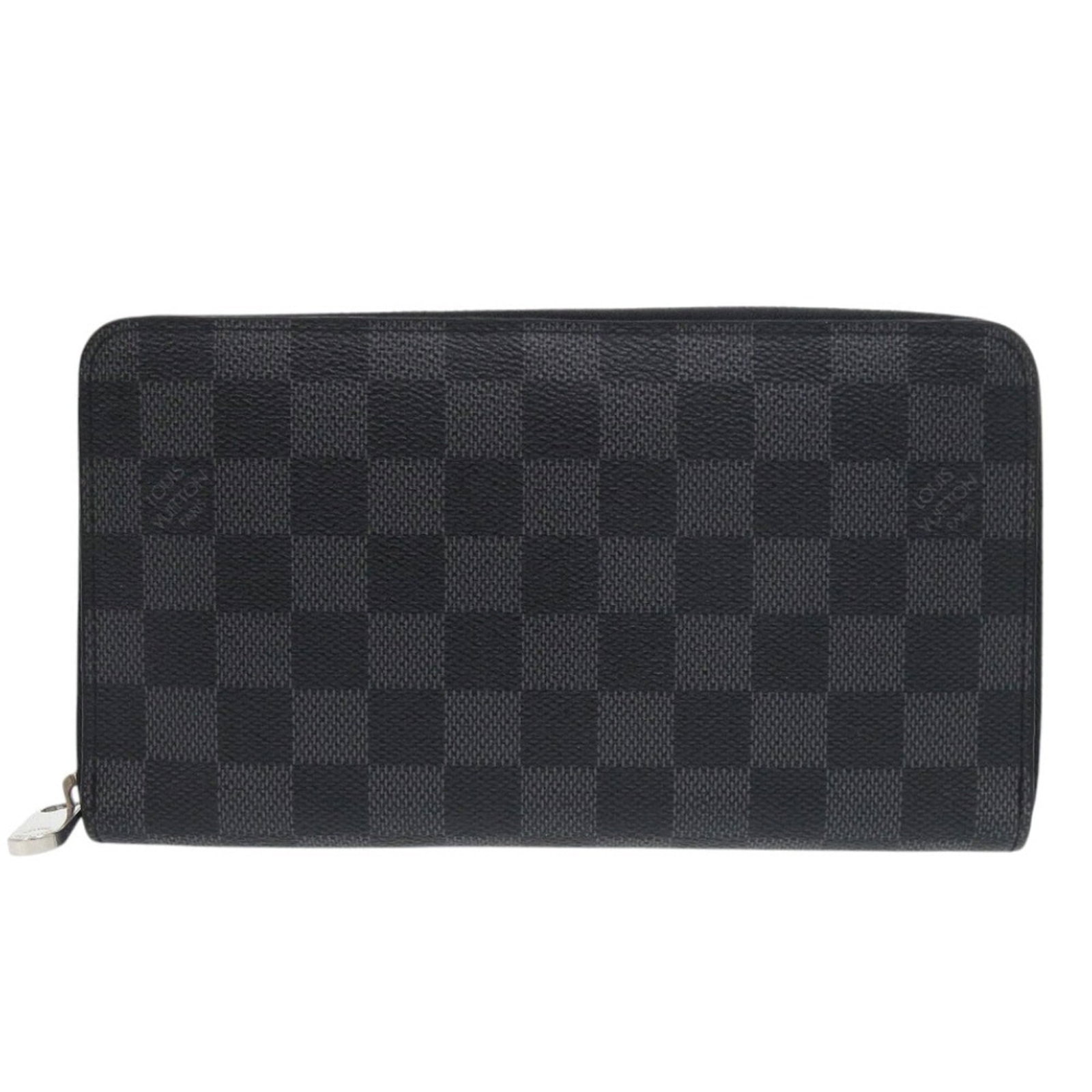 Louis Vuitton Long Wallet (Bi-Fold) Damier Graphite Canvas: Louis Vuitton Long Wallet (Bi-Fold) Damier Graphite Canvas Damier Graphite canvas provides a sleek, monochromatic base for the classic bi-fold design. Traces of usage and minor scratches can be seen o