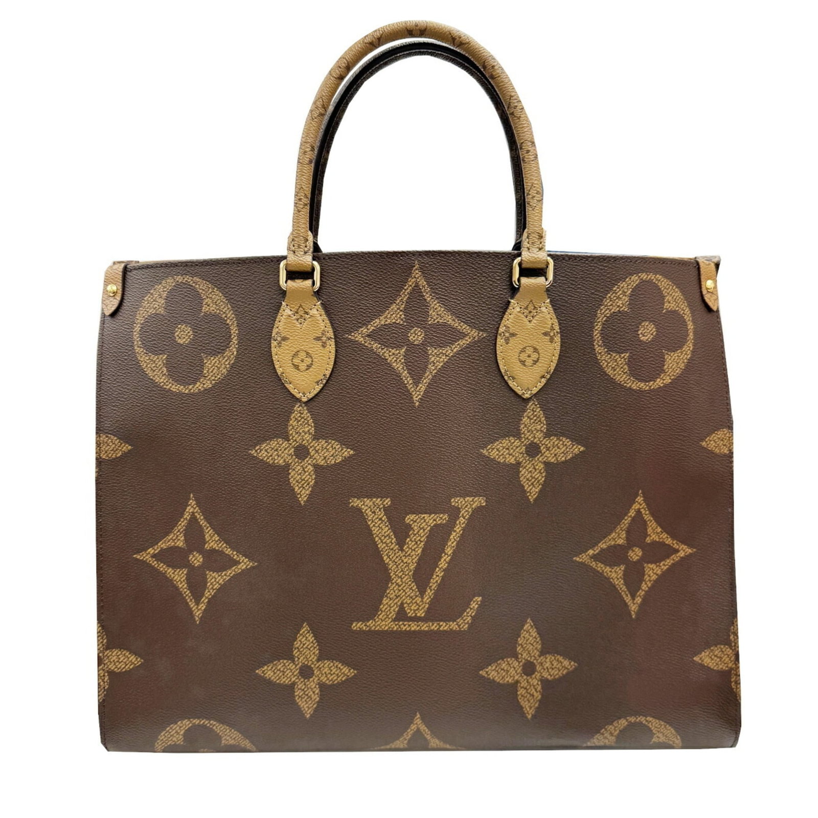 Louis Vuitton monogram reverse tote bag: Louis Vuitton monogram reverse tote bag Brown, Monogram, and Monogram Reverse patterned tote bag with a classic Louis Vuitton design. Made from high-quality materials, this reversible tote features