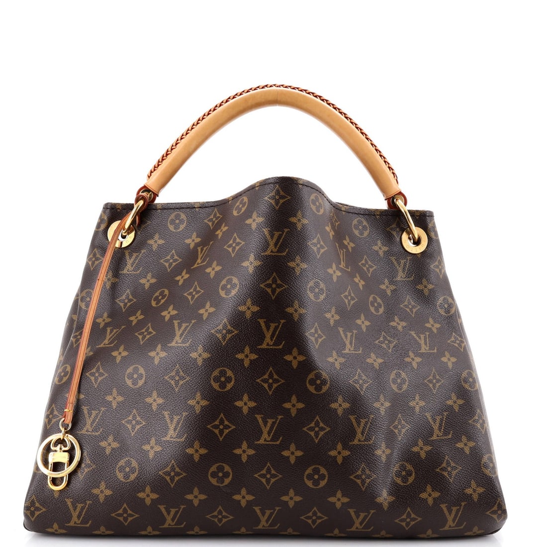 Handbag Monogram Canvas Louis Vuitton Artsy GM: Handbag Monogram Canvas Louis Vuitton Artsy GM Canvas Coated Louis Vuitton Artsy GM Handbag in Brown. This Fair Condition handbag features minor scuffs, creases, and corner wear on the exterior, with 