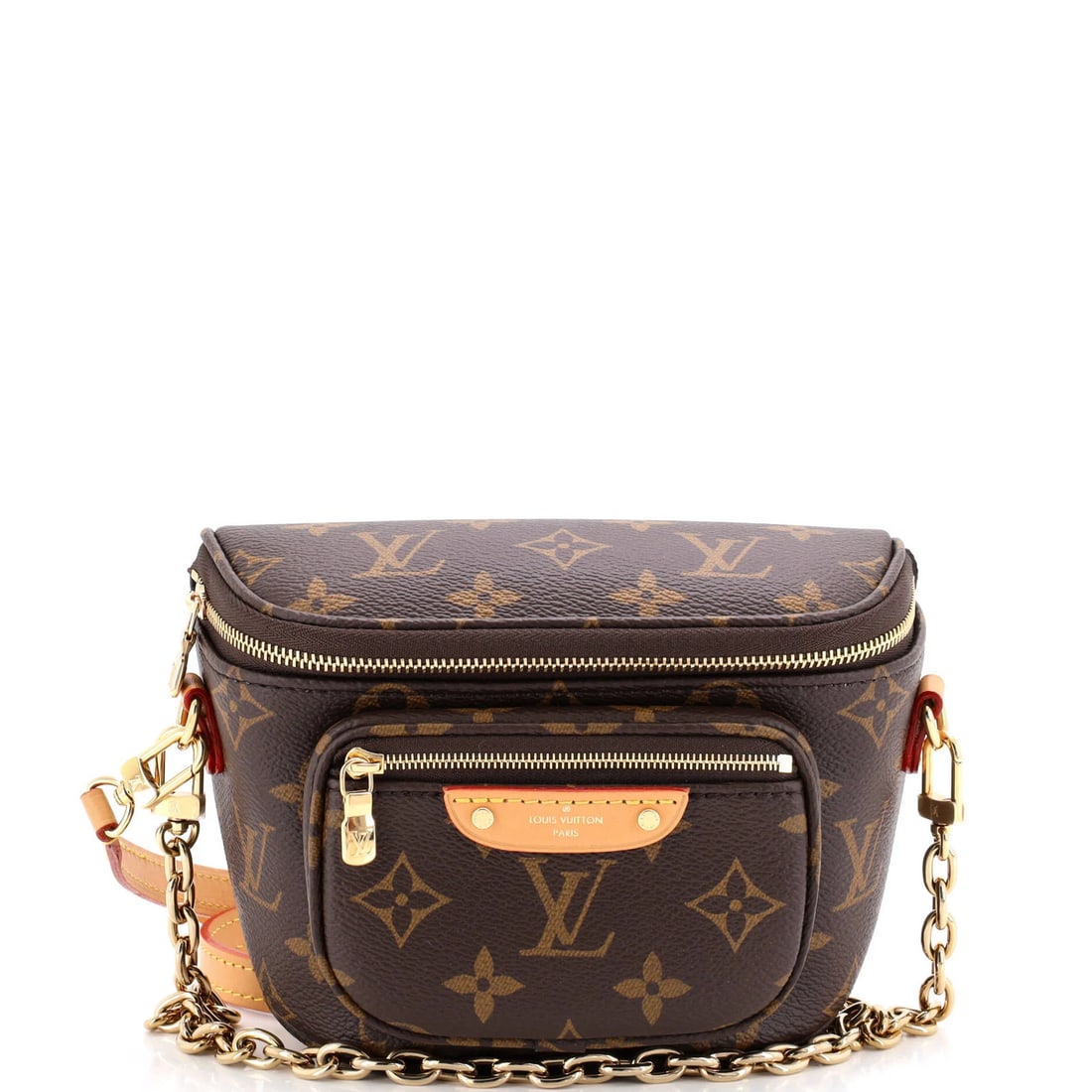 Louis Vuitton Bum Bag Monogram Canvas Mini: Louis Vuitton Bum Bag Monogram Canvas Mini Brown Mini Louis Vuitton Bum Bag Monogram Canvas, featuring a classic design with minor creases on exterior and interior. The bag comes with an extra strap f