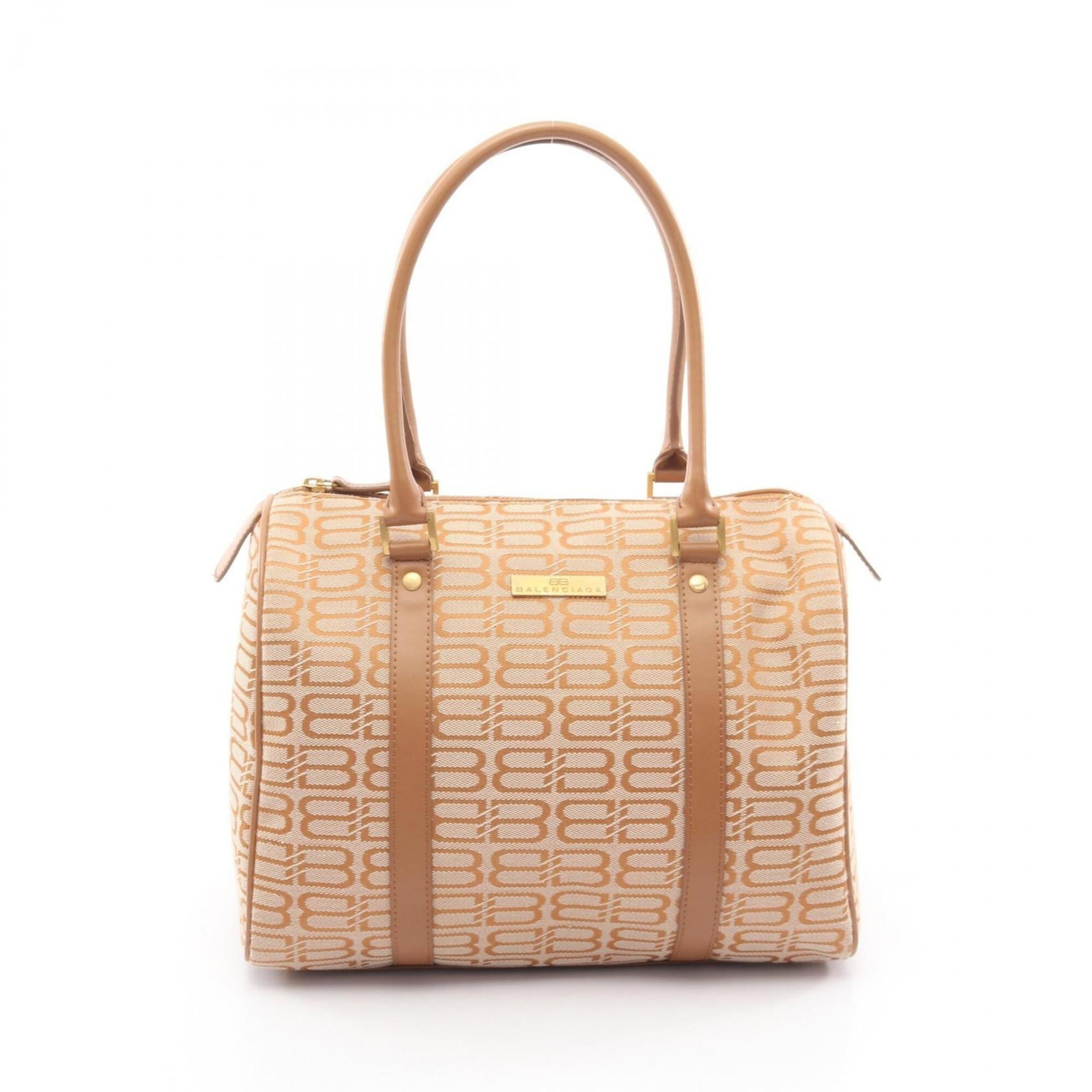 Handbag Canvas Leather from Balenciaga: Handbag Canvas Leather from Balenciaga Canvas and leather blend in this understated Balenciaga handbag, available in a natural beige and brown color combination. Measuring 22cm x 29cm x 17cm, it