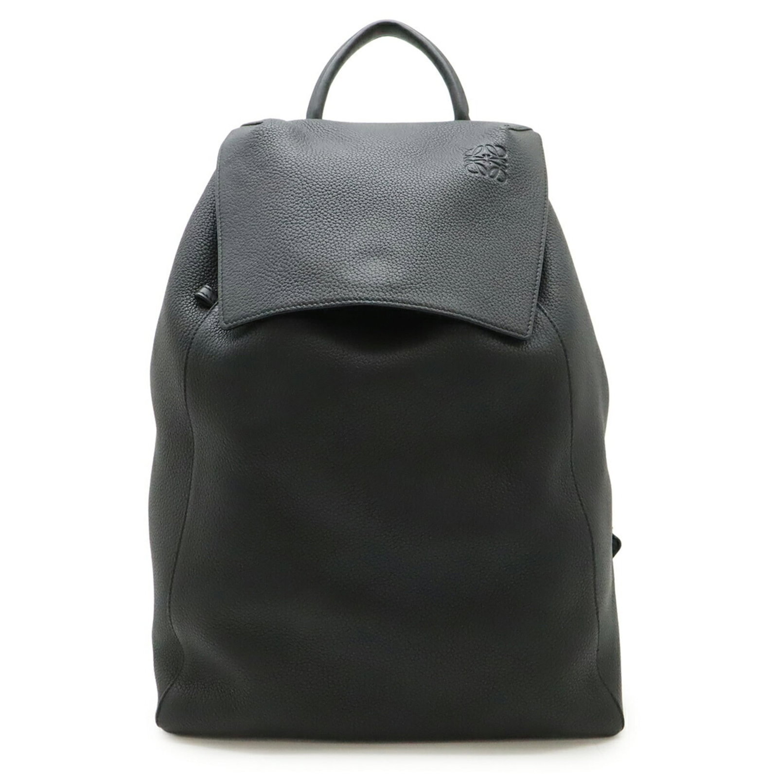 Backpack Leather Loewe: Backpack Leather Loewe The Loewe Backpack in black and brown calfskin leather offers a sleek, sophisticated design. With its classic 43cm x 31cm x 14cm size and 1.5kg weight, it provides ample space f