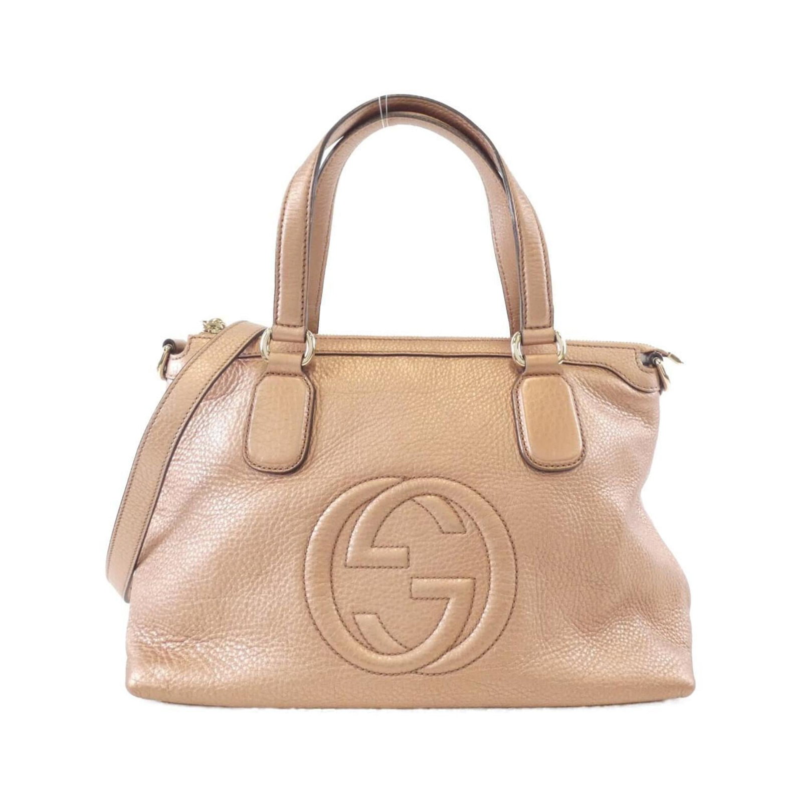 Handbag Leather Gucci: Handbag Leather Gucci This Gucci handbag features high-quality leather and gold hardware, showcasing the iconic brand's signature style. With its classic design and timeless appeal, it remains a sough