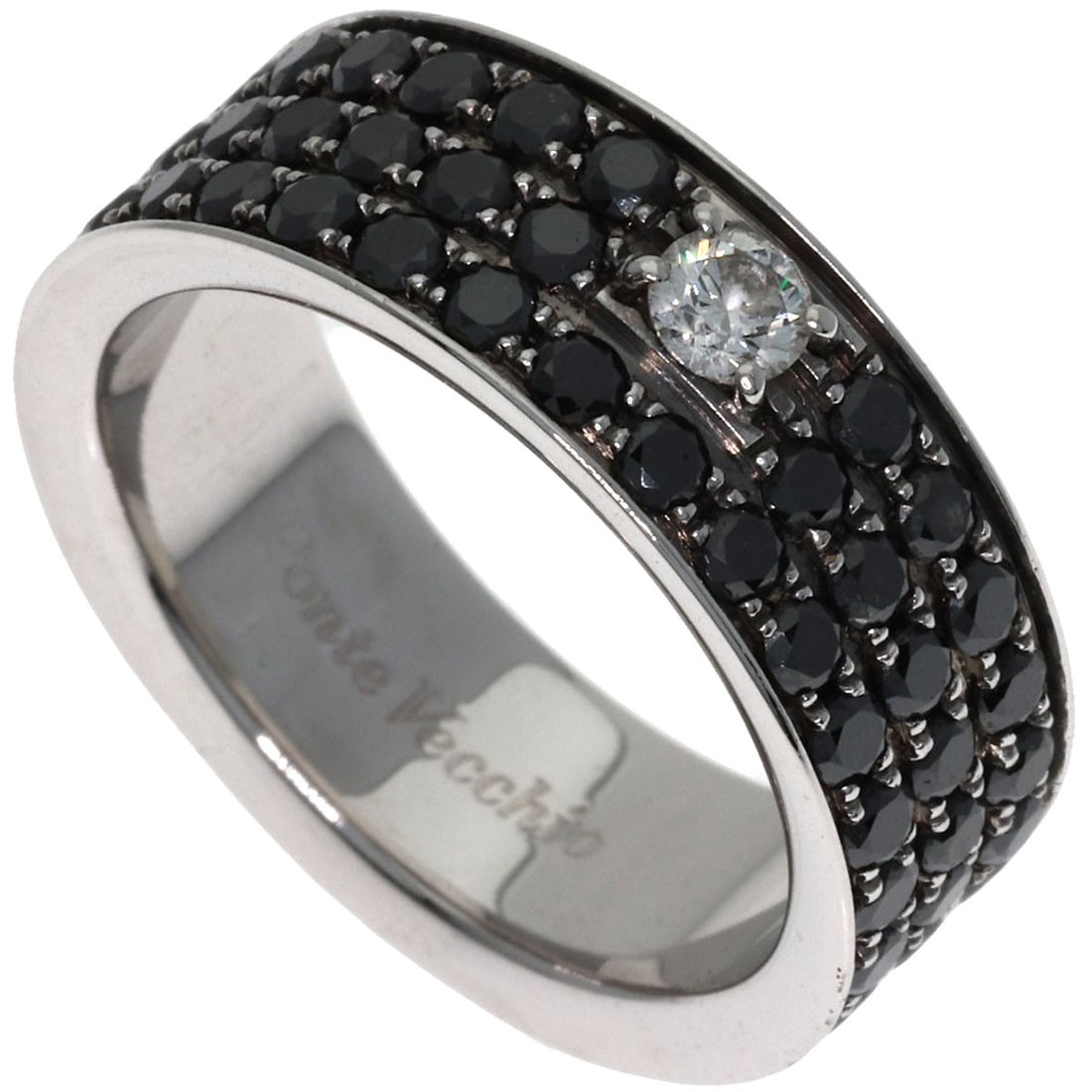 Black Diamond K18 White Gold Ponte Vecchio Ring (1 of 8)