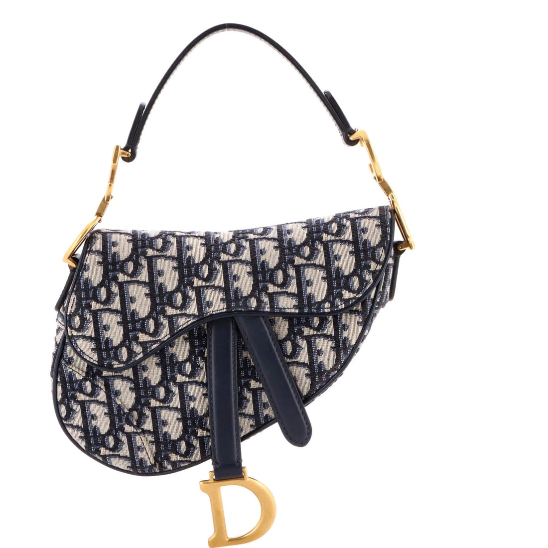 Mini Oblique Canvas Handbag Saddle Christian Dior: Mini Oblique Canvas Handbag Saddle Christian Dior Mini Oblique Canvas Handbag Saddle Christian Dior features an oblique canvas exterior in blue, with minor creases and discoloration on the interior. T