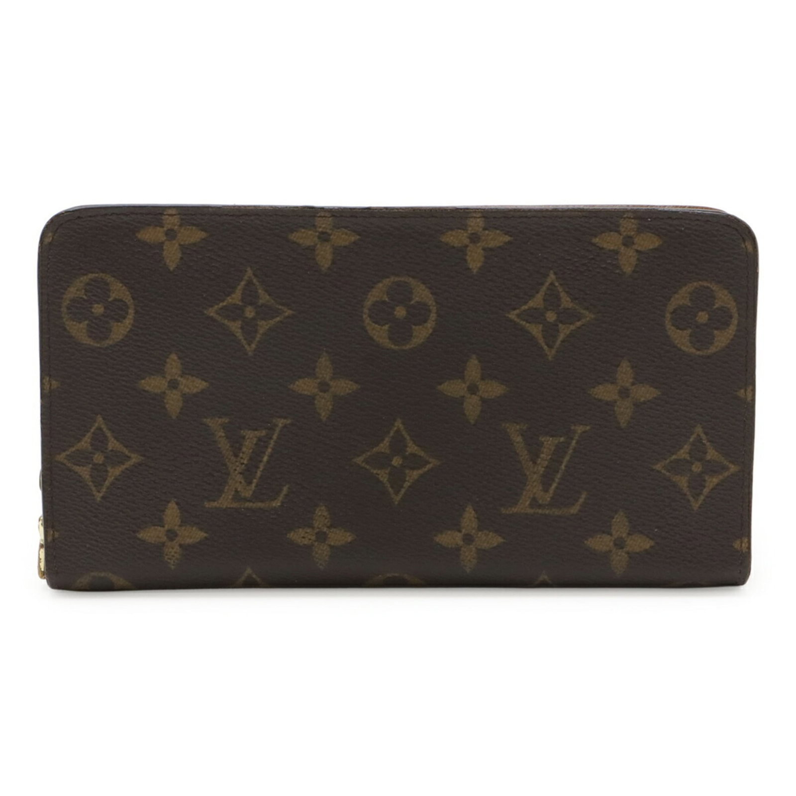 Long wallet bi-fold monogram canvas pvc coated canvas: Long wallet bi-fold monogram canvas pvc coated canvas Monogram canvas pvc coated canvas in brown, featuring the iconic Louis Vuitton design. This long wallet bi-fold measures 10.5cm x 19cm and
