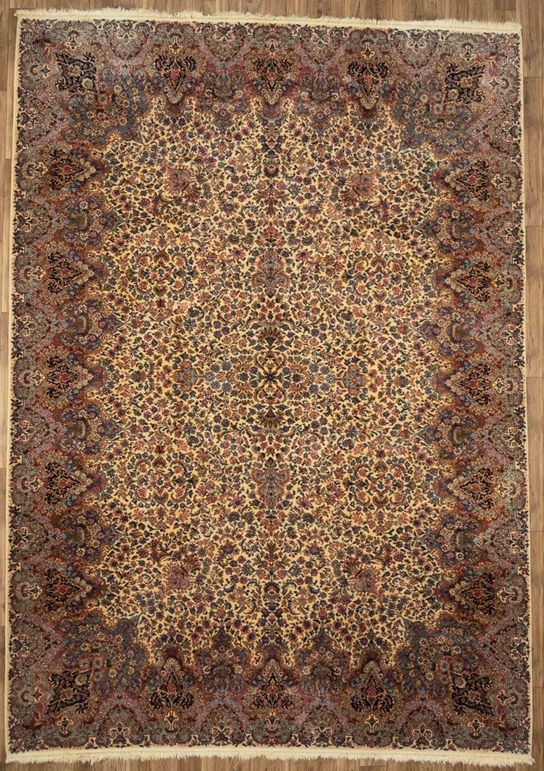 10x14 Handmade Extra Large Floral Cream Oriental Rug Wool Living Room Carpet: 10x14 Handmade Extra Large Floral Cream Oriental Rug Wool Living Room Carpet 10x14 Handmade Extra Large Floral Cream Oriental Rug Wool Living Room Carpet features a unique, all-over floral design in c