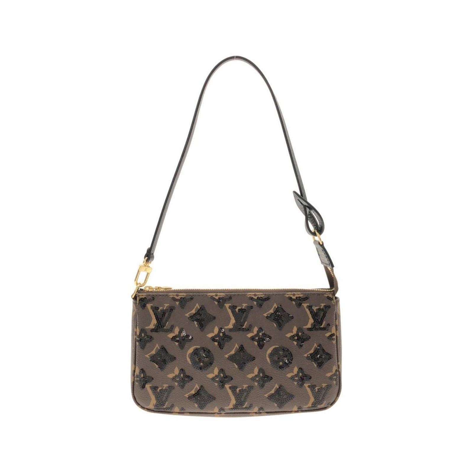 Louis Vuitton Pochette Pouch Coated Canvas Spangles: Louis Vuitton Pochette Pouch Coated Canvas Spangles This Louis Vuitton Pochette Pouch in coated canvas with spangles features a sleek design and subtle sparkle. Made from high-quality materials, it