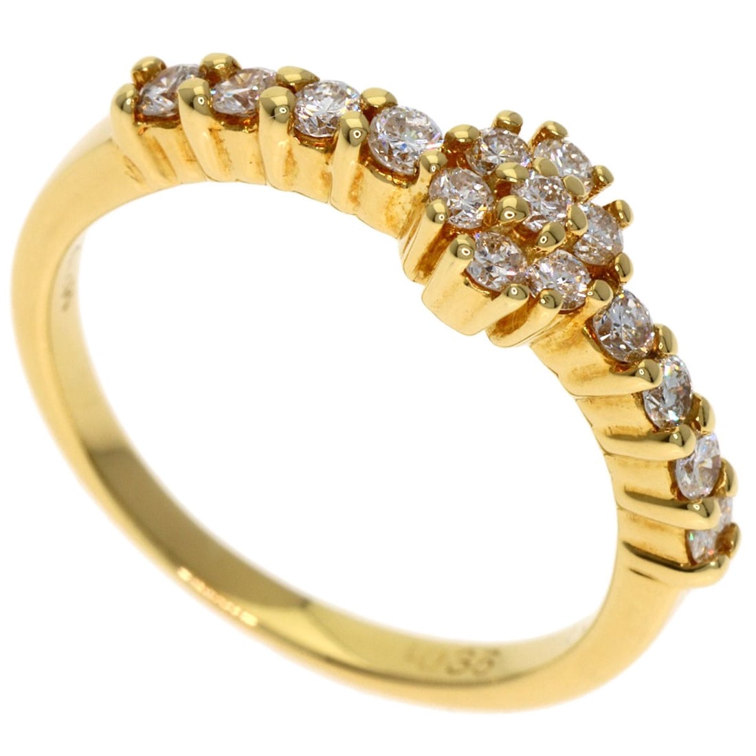 K18 Yellow Gold Diamond Ponte Vecchio: K18 Yellow Gold Diamond Ponte Vecchio K18 Yellow Gold Diamond Ponte Vecchio ring boasts a striking diamond, weighing 0.36 carats, set in a high-quality K18 yellow gold band. The ring's elegant design