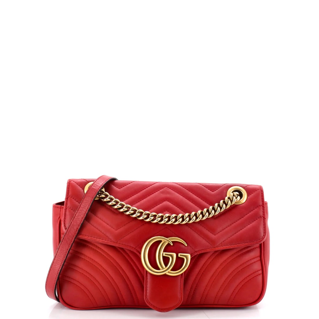 Marmont flap bag matelasse leather small Gucci GG: Marmont flap bag matelasse leather small Gucci GG Small Marmont Flap Bag in Matelasse Leather, Red Exterior with Neutral Interior and Aged Gold Hardware. This Gucci GG cross body bag features a