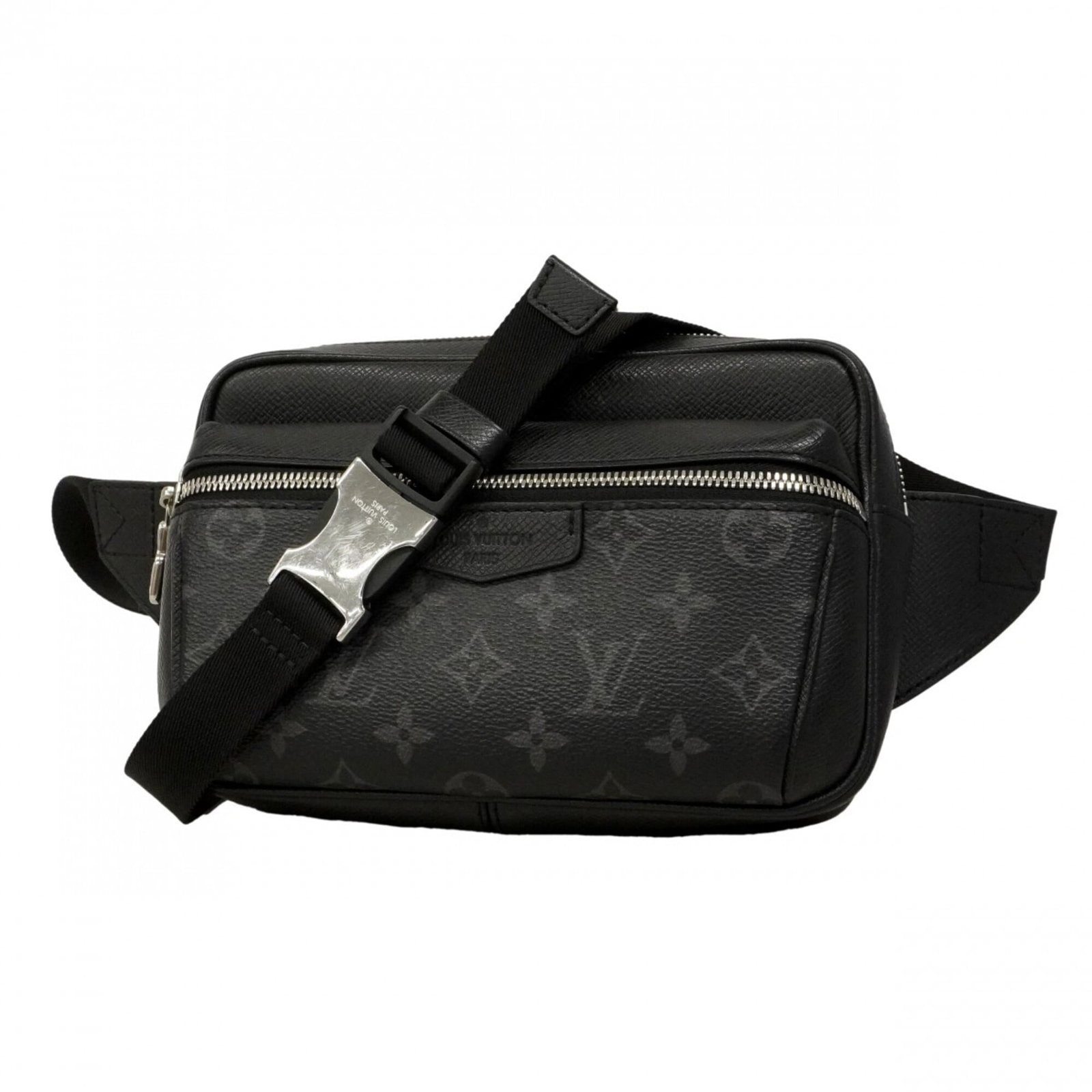Sling Bag By Louis Vuitton: Sling Bag By Louis Vuitton Black Louis Vuitton Sling Bag, 15cm x 21cm x 5.5cm, with traces of usage and minor scratches/dirt. This used sling bag retains its classic design and signature LV monogram