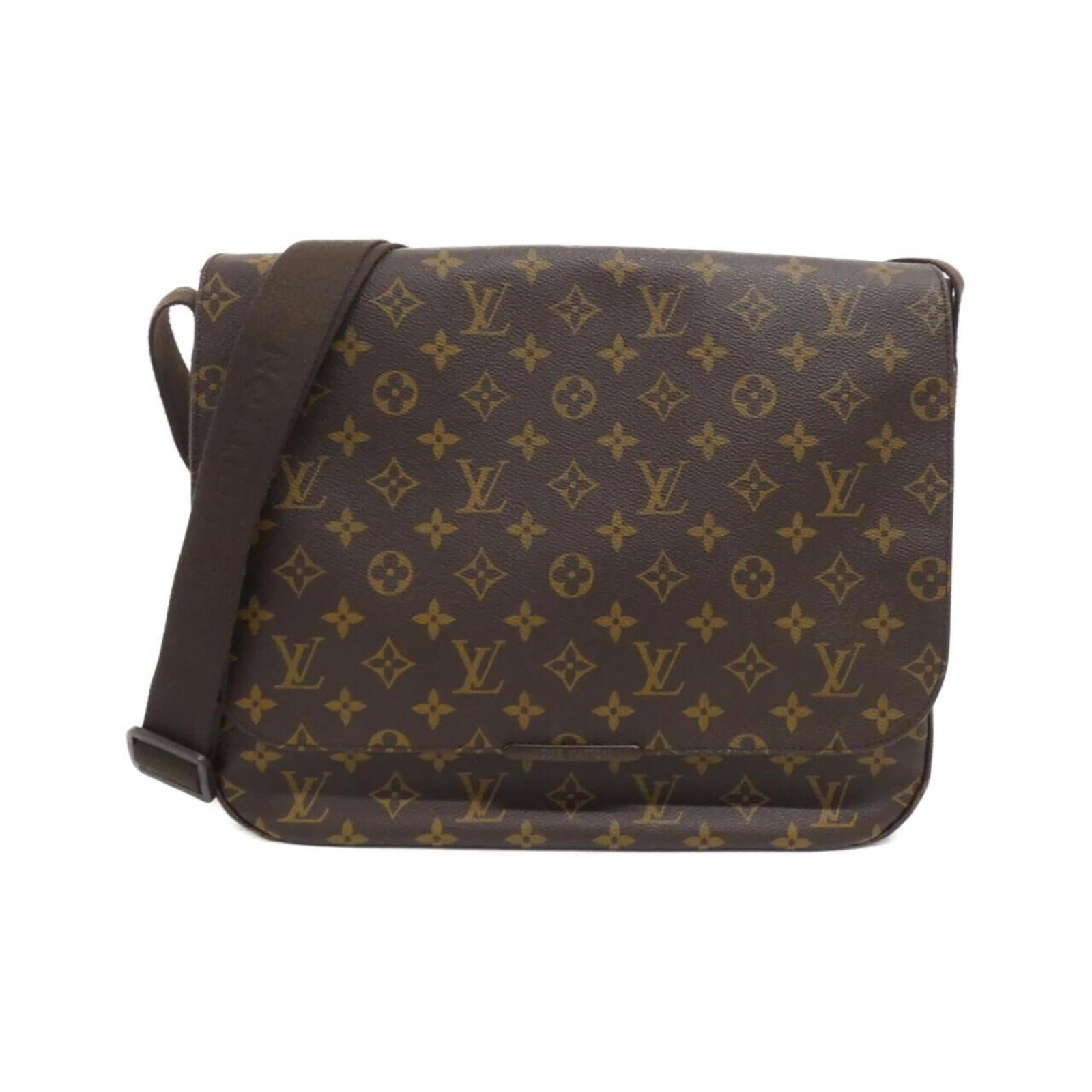 Coated Canvas By Shoulder Bag Louis Vuitton: Coated Canvas By Shoulder Bag Louis Vuitton Coated canvas by shoulder bag in marron, gold hardware, and classic Louis Vuitton design. This pre-owned bag features a few traces of usage, some scratches 