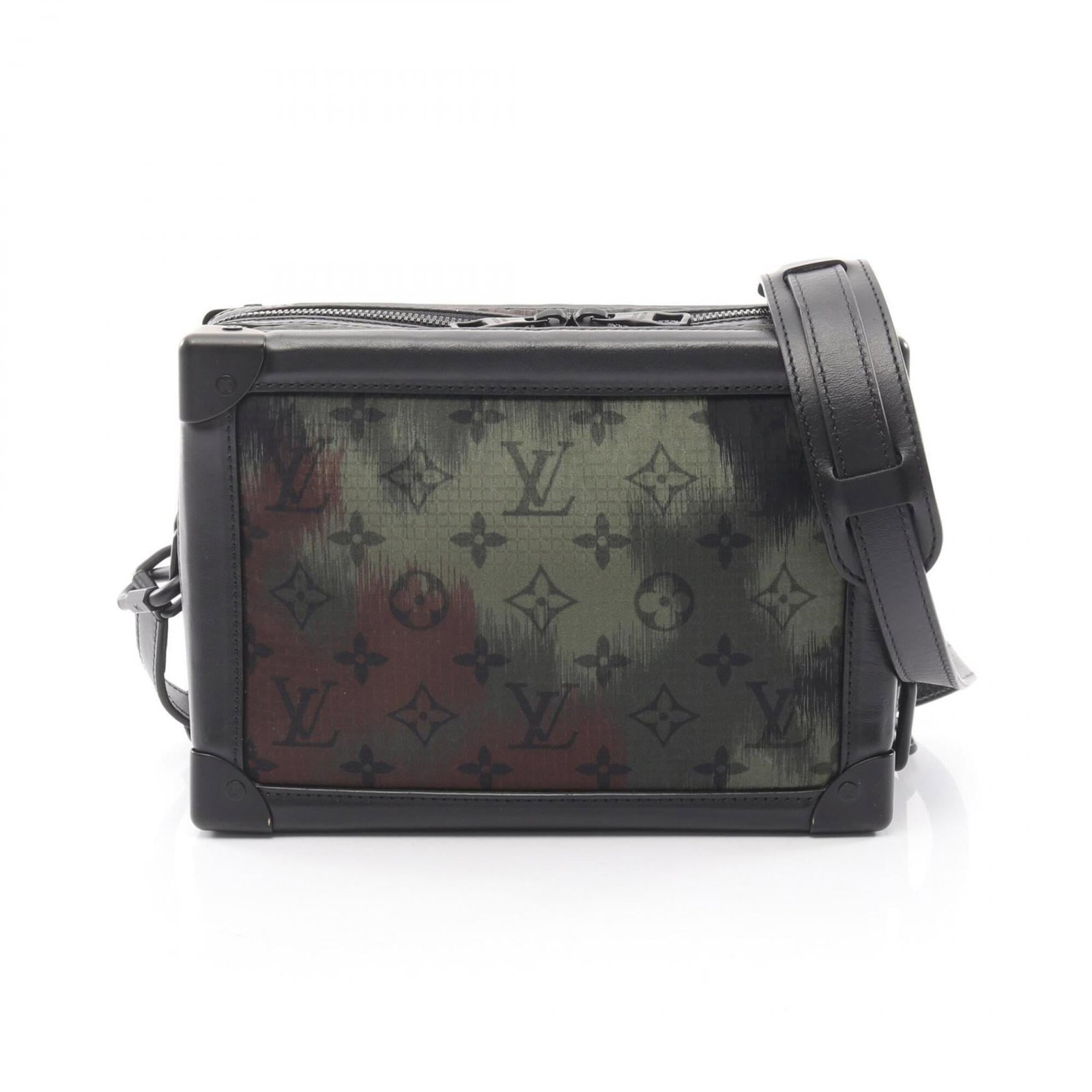Leather Nylon Shoulder Bag Handbag Louis Vuitton: Leather Nylon Shoulder Bag Handbag Louis Vuitton Black and Khaki Leather Nylon Louis Vuitton Shoulder Bag, with a classic design featuring the iconic monogram pattern. Measuring 17cm x 24.5cm x 9cm,