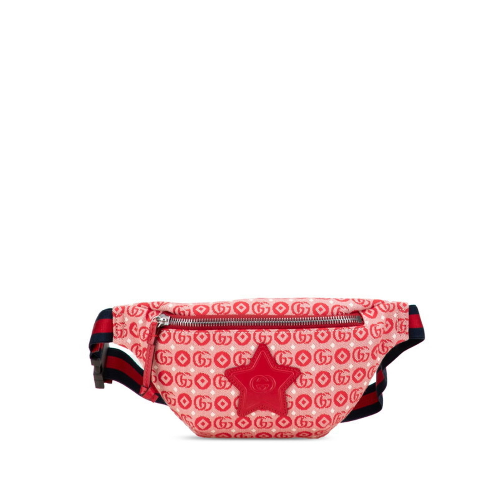 Canvas fanny pack by Gucci: Canvas fanny pack by Gucci Red Gucci canvas fanny pack with a classic design, available in good used condition. The bag features a signature and has some traces of usage, including scratches and dirt,
