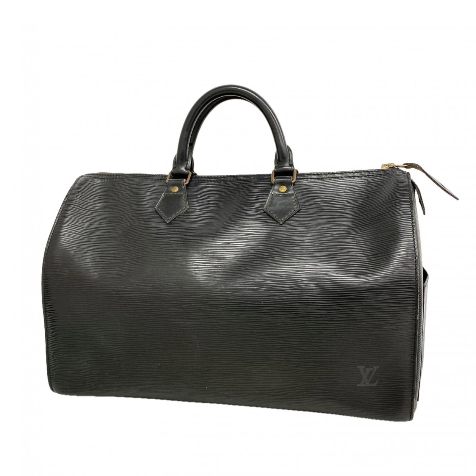 Handbag by Louis Vuitton: Handbag by Louis Vuitton Used Louis Vuitton handbag in Noir color, measuring 24cm x 38cm x 19cm. The bag shows traces of usage with minor scratches and dirt, but remains generally in good condition.