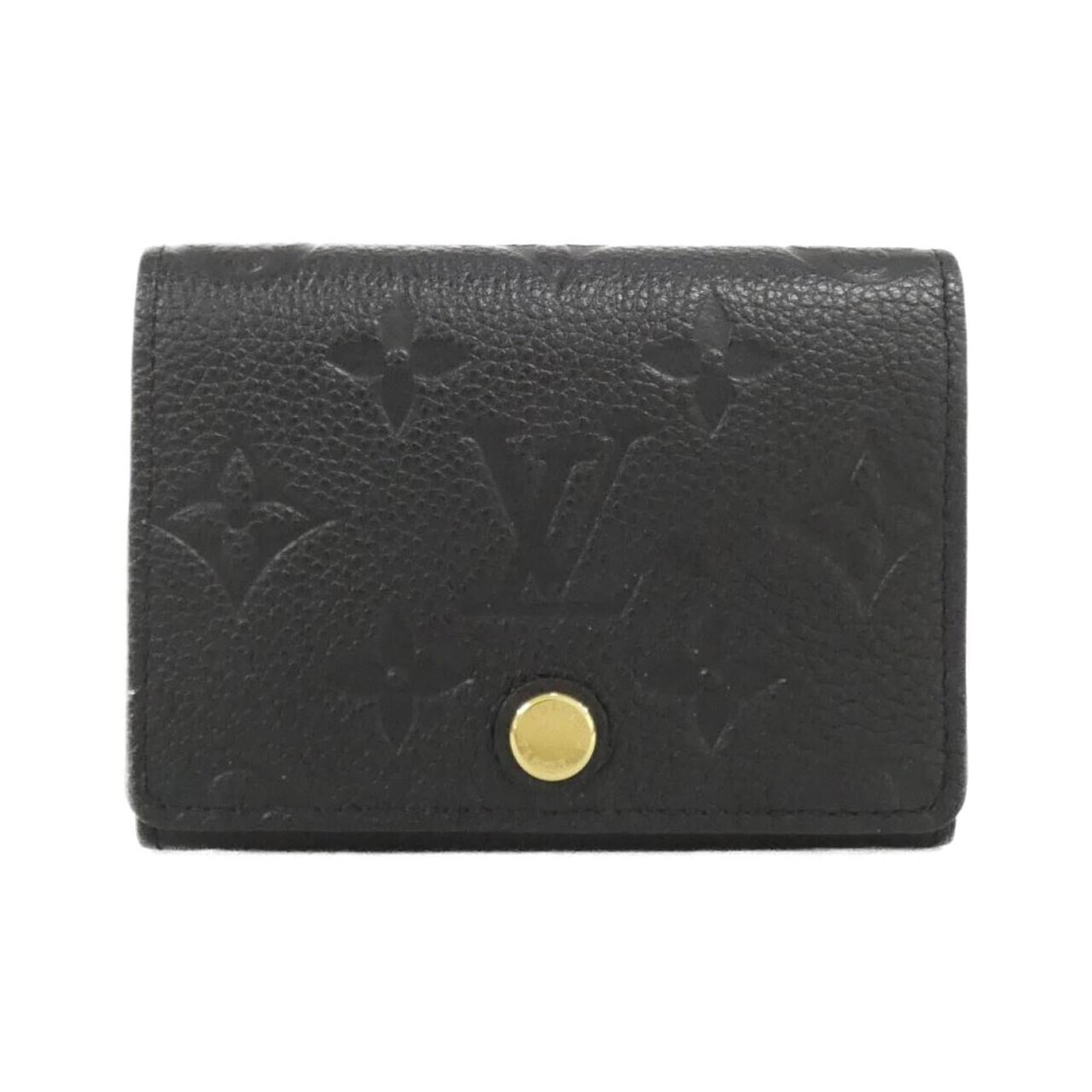 Case Louis Vuitton Card: Case Louis Vuitton Card Black Louis Vuitton card case in very good condition, with a few traces of usage and some minor scratches/dirt. The card case bears the signature of its creator, a notable deta