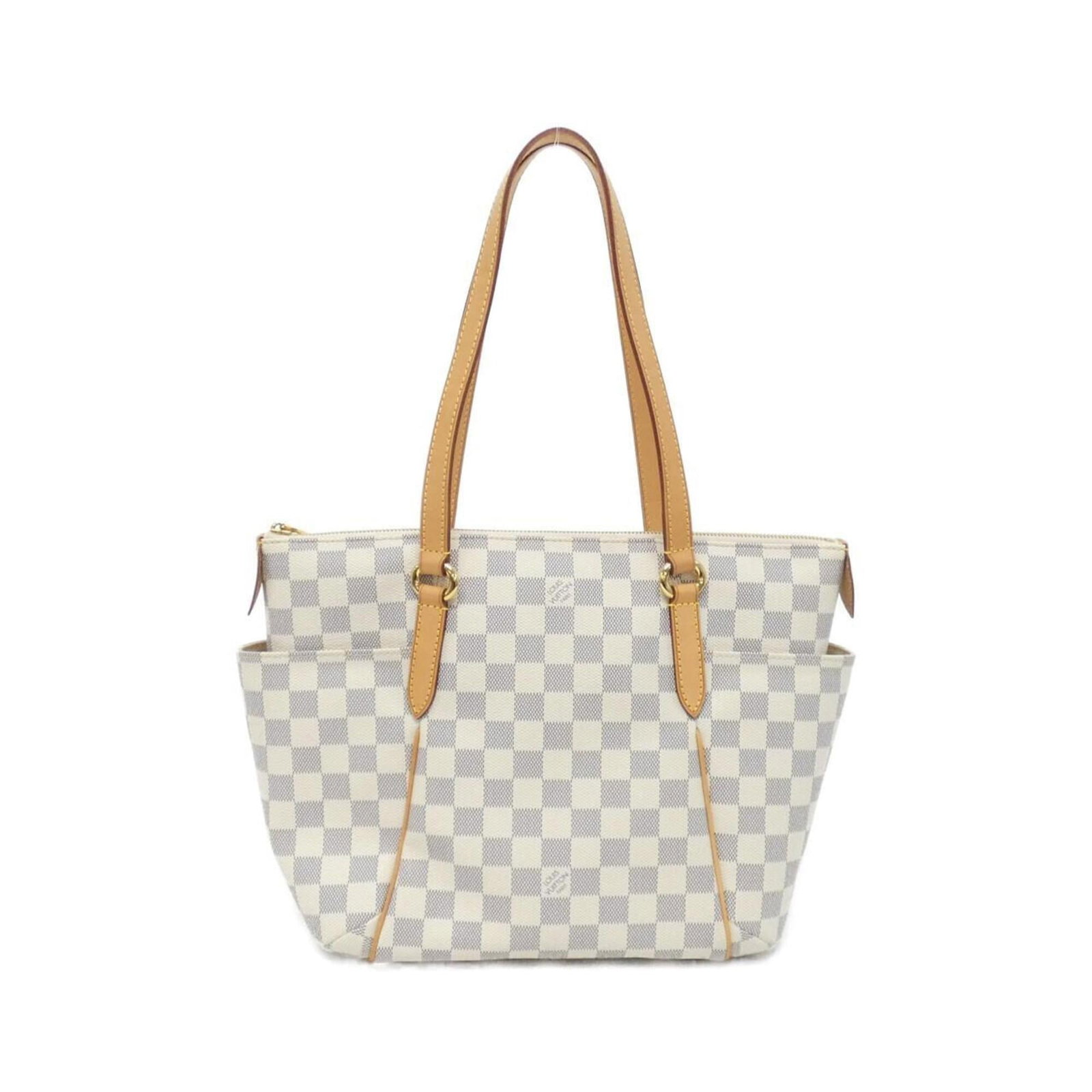 Canvas coated handbag Louis Vuitton: Canvas coated handbag Louis Vuitton This Louis Vuitton handbag boasts a crisp white coated canvas exterior, showcasing the iconic brand's signature style. Measuring 26cm x 38cm x 14cm, it features a c