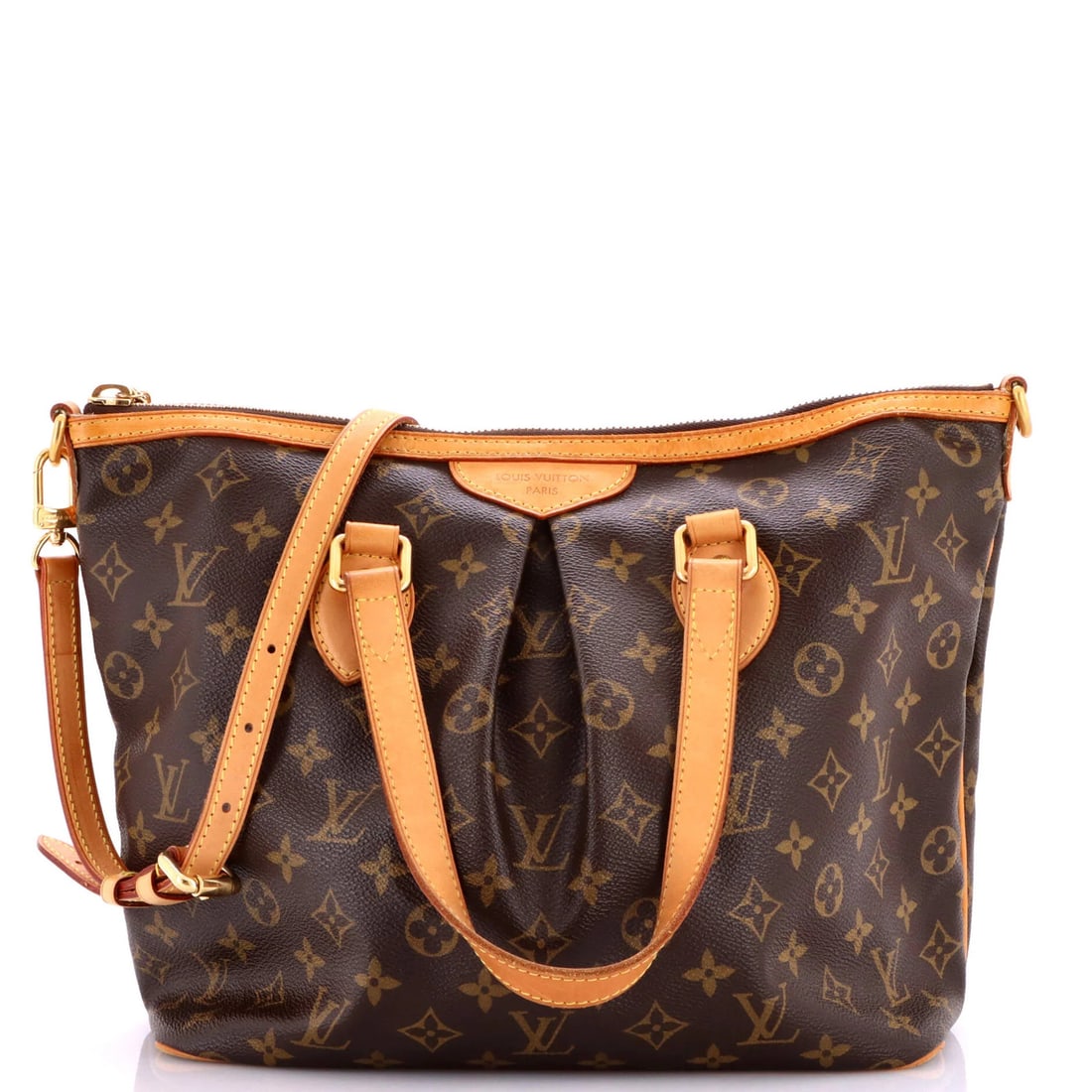 Monogram Canvas Louis Vuitton Palermo Handbag: Monogram Canvas Louis Vuitton Palermo Handbag Canvas Coated Louis Vuitton Palermo Handbag in Brown. This classic totes features the iconic monogram canvas exterior with brown interior and gold hardwar