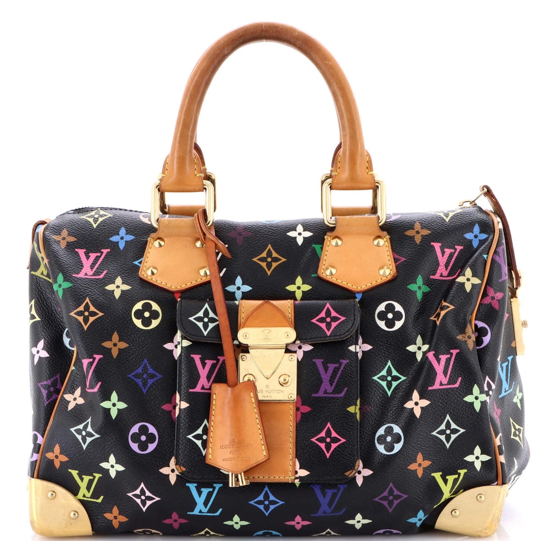 Louis Vuitton Speedy Monogram Multicolor 30: Louis Vuitton Speedy Monogram Multicolor 30 Canvas Coated Louis Vuitton Speedy Monogram Multicolor 30 Satchel. This iconic bag features the classic monogram pattern in a vibrant multicolor design, wit
