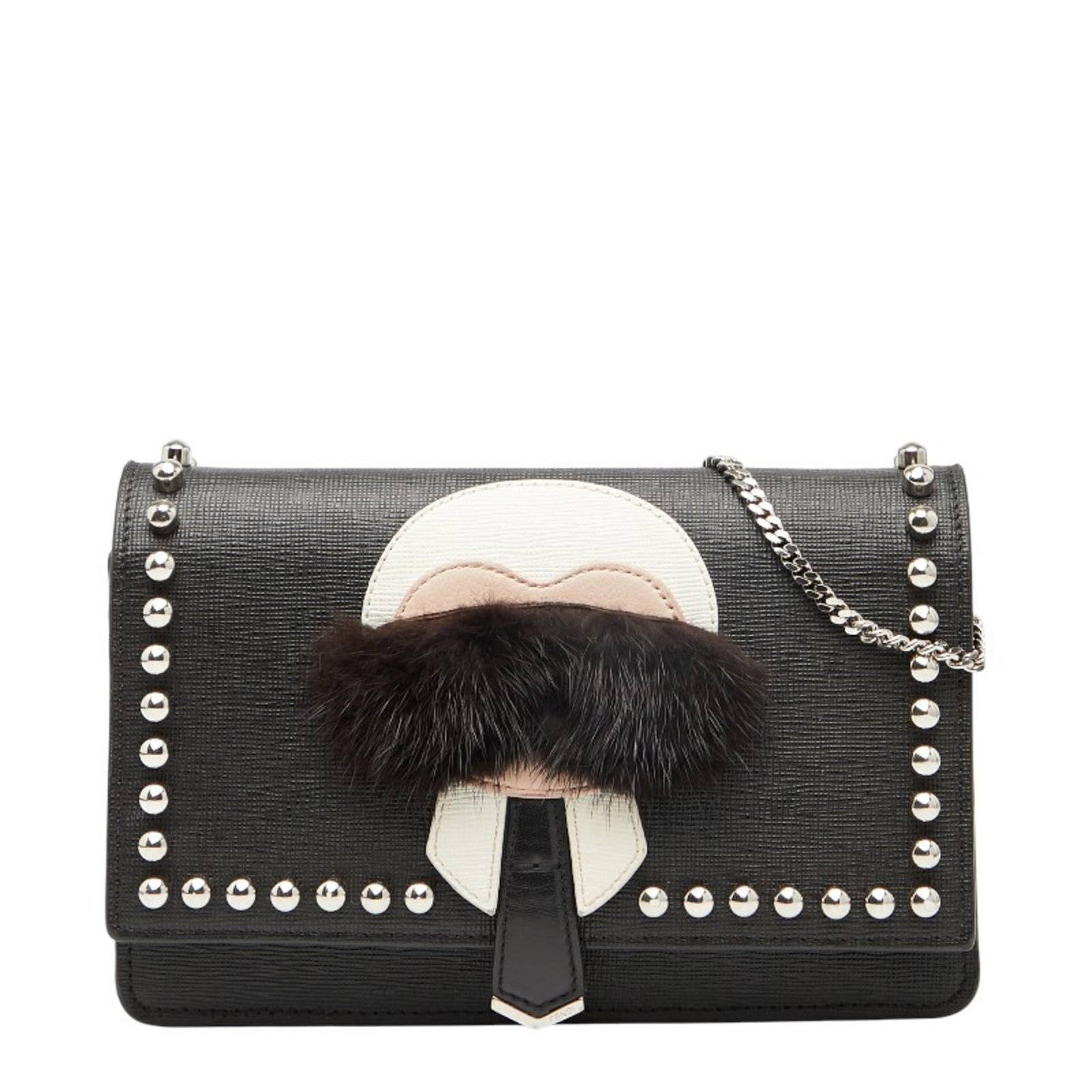 Fendi Shoulder Bag Leather: Fendi Shoulder Bag Leather Black Fendi shoulder bag made from high-quality leather, featuring a sleek and sophisticated design. The bag has a magnet closure and measures approximately 13cm x 19cm x 4c