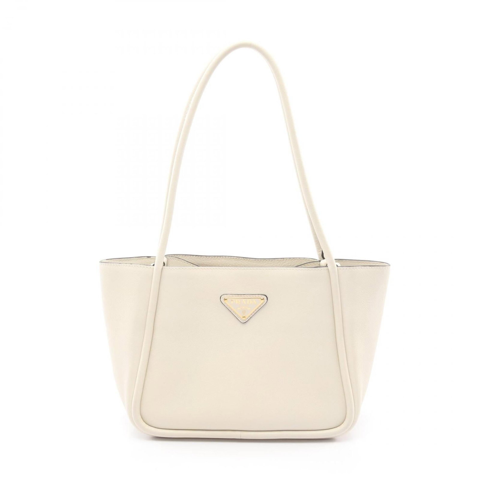 Prada Handbag Tote Bag Leather: Prada Handbag Tote Bag Leather White Prada leather tote bag with a classic design, measuring 19cm x 22cm x 12cm. The bag features some scratches and dirt, but remains in very good condition with only 