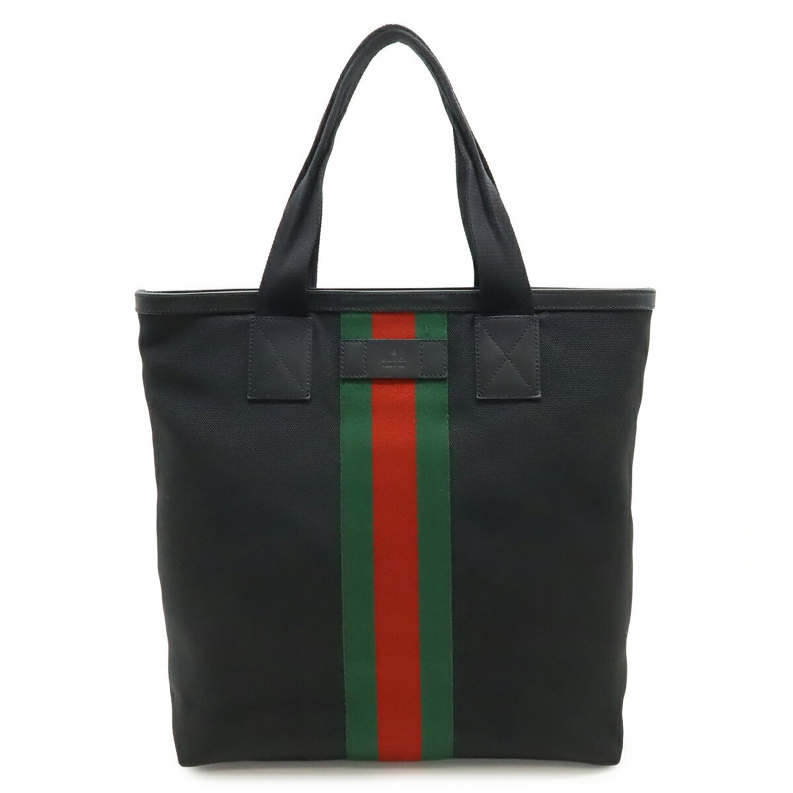 Shoulder bag tote nylon canvas leather gucci: Shoulder bag tote nylon canvas leather gucci Nylon, canvas, and leather combine in this Gucci shoulder bag tote, available in black, green, and red. Measuring 36cm x 34cm x 13.5cm, it features a