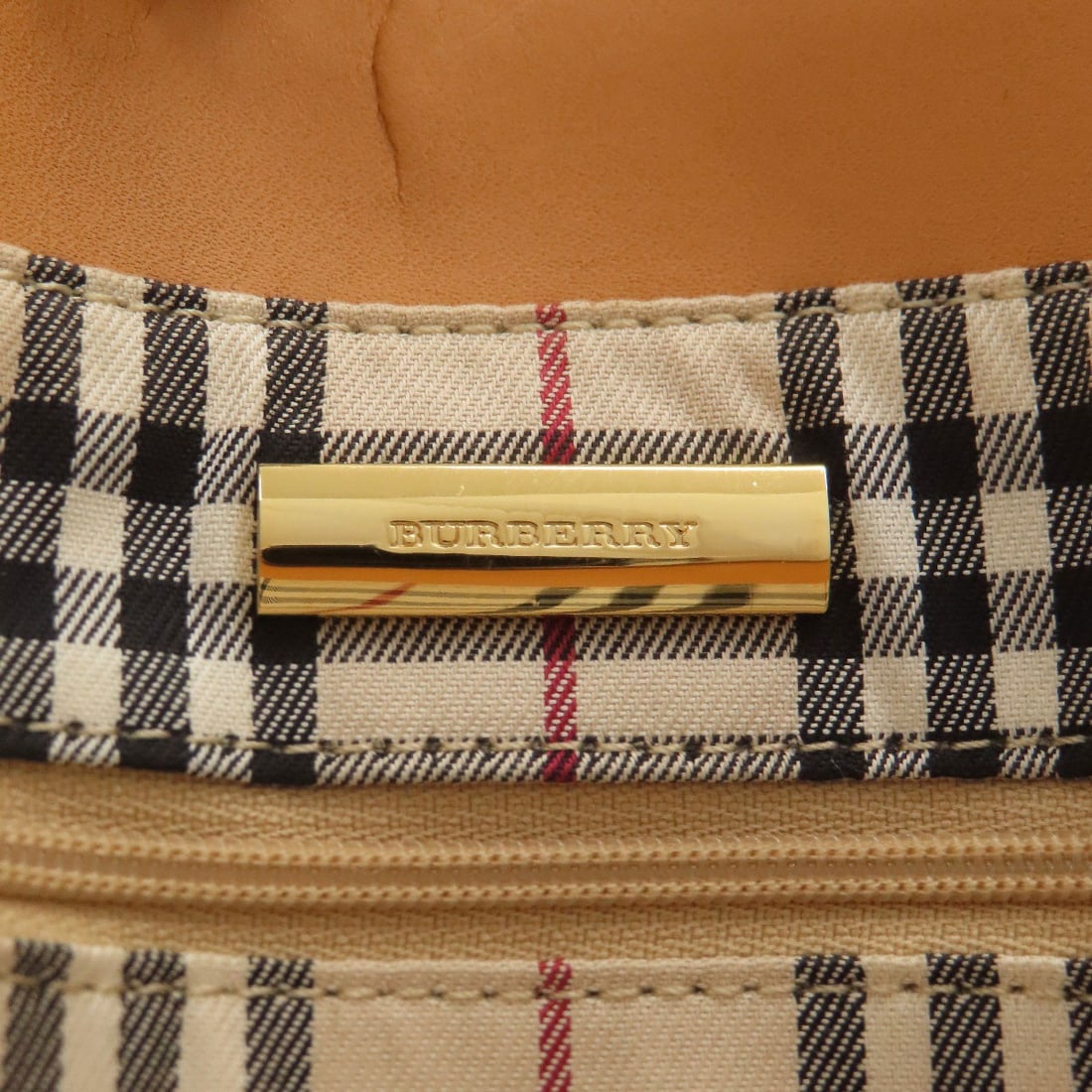 Burberry logo handbag leather - 6