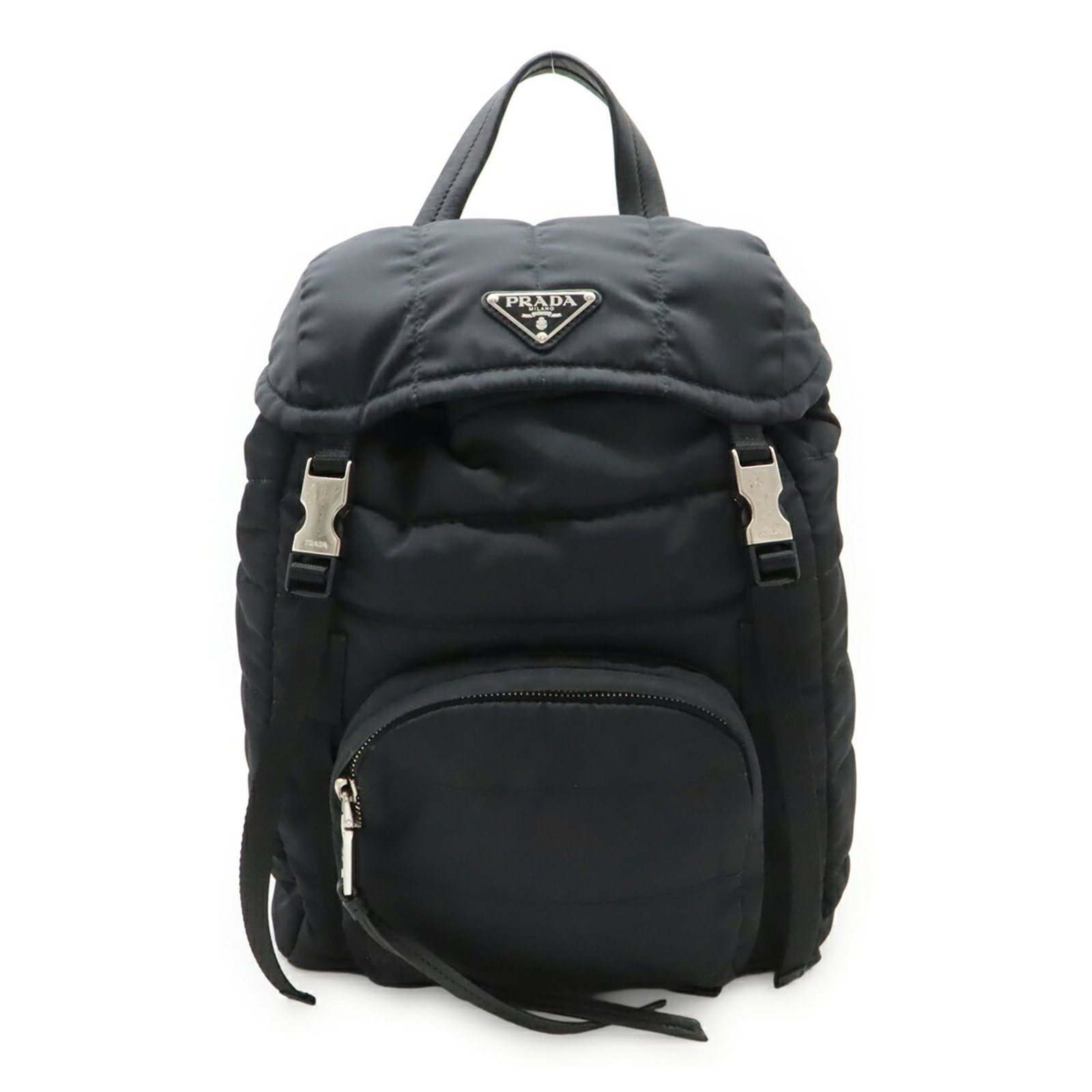 Nylon Leather Backpack by Prada: Nylon Leather Backpack by Prada Nylon Leather Backpack by Prada - A versatile and stylish accessory. Made from high-quality nylon and leather, this backpack features a sleek design with a Nero color