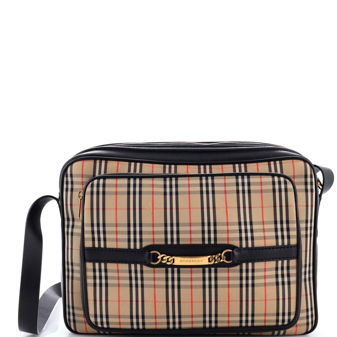 Burberry Link Chain Large Knight Canvas Check 1983 Camera Bag (1 of 6)